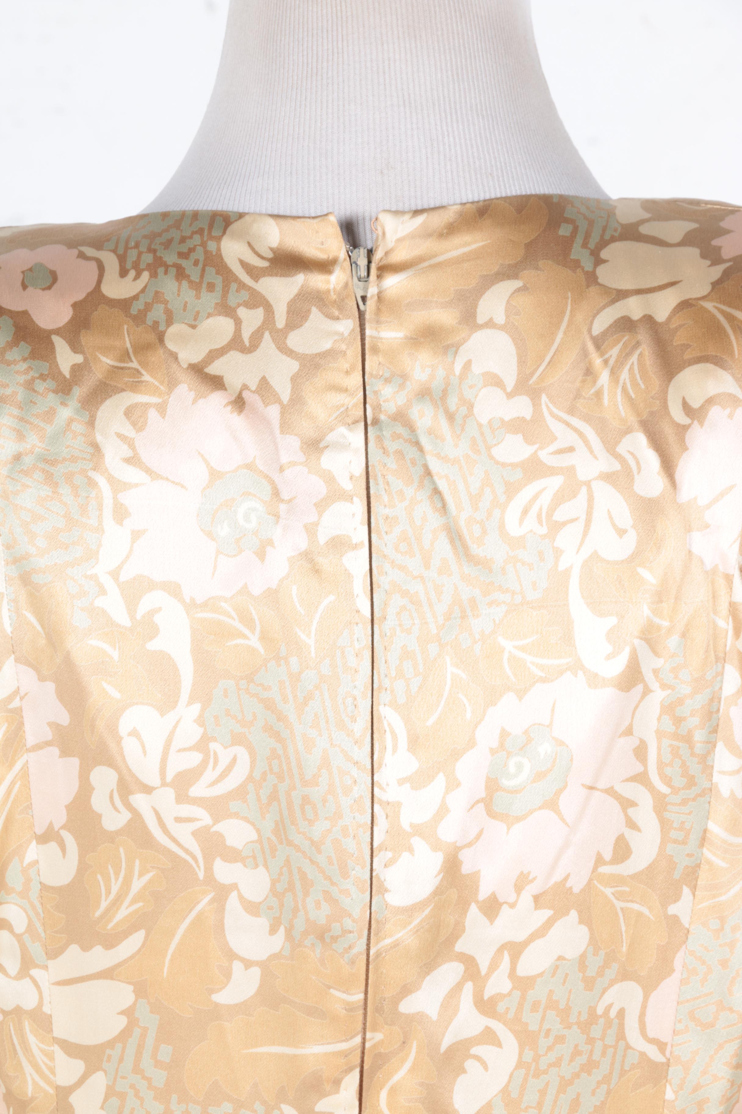 Vintage Frank Masandrea Silk Floral Long sleeve Dress