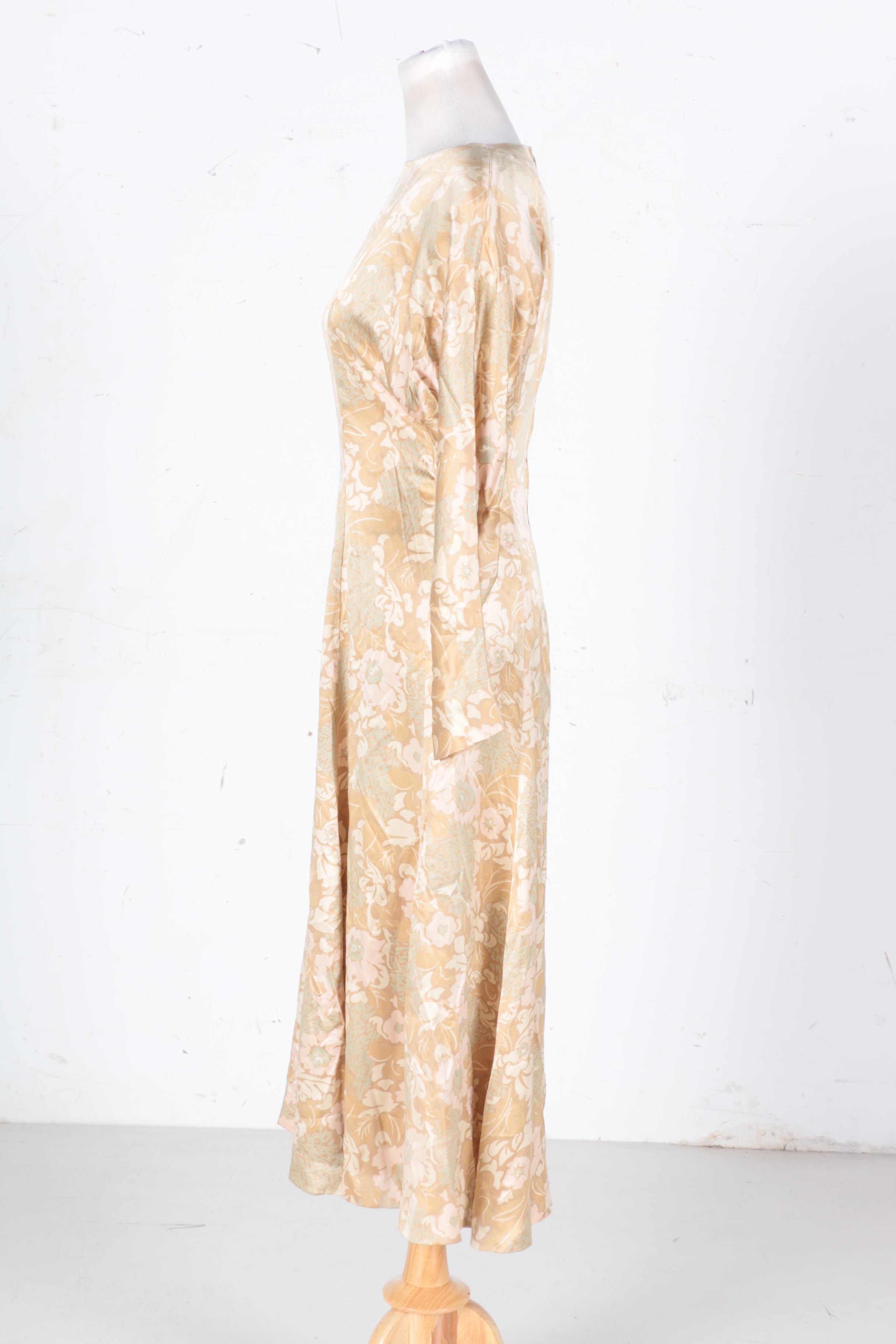 Vintage Frank Masandrea Silk Floral Long sleeve Dress
