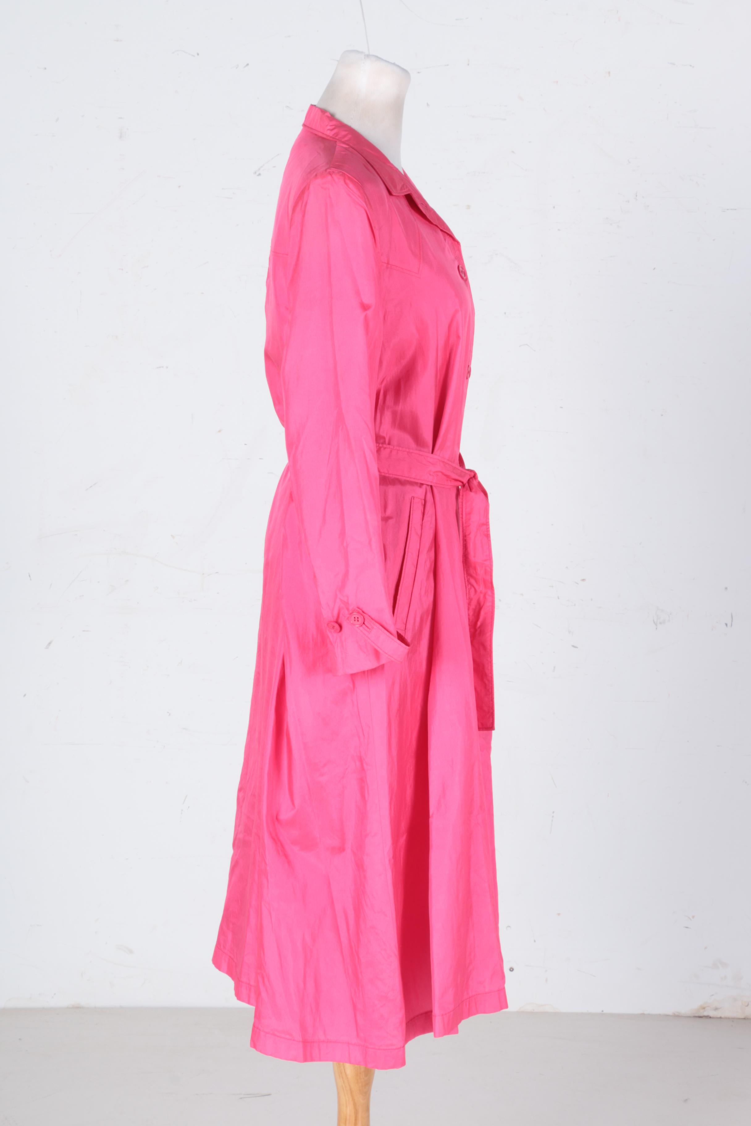 Women's Pink Silk Trench Rain Jacket