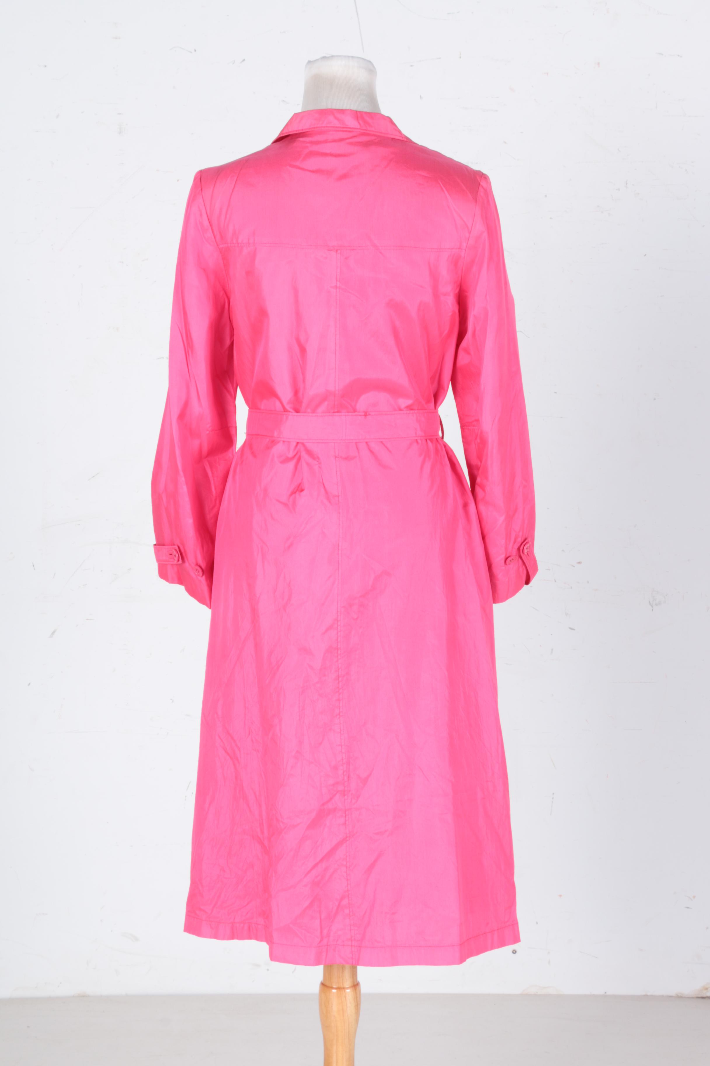 Women's Pink Silk Trench Rain Jacket