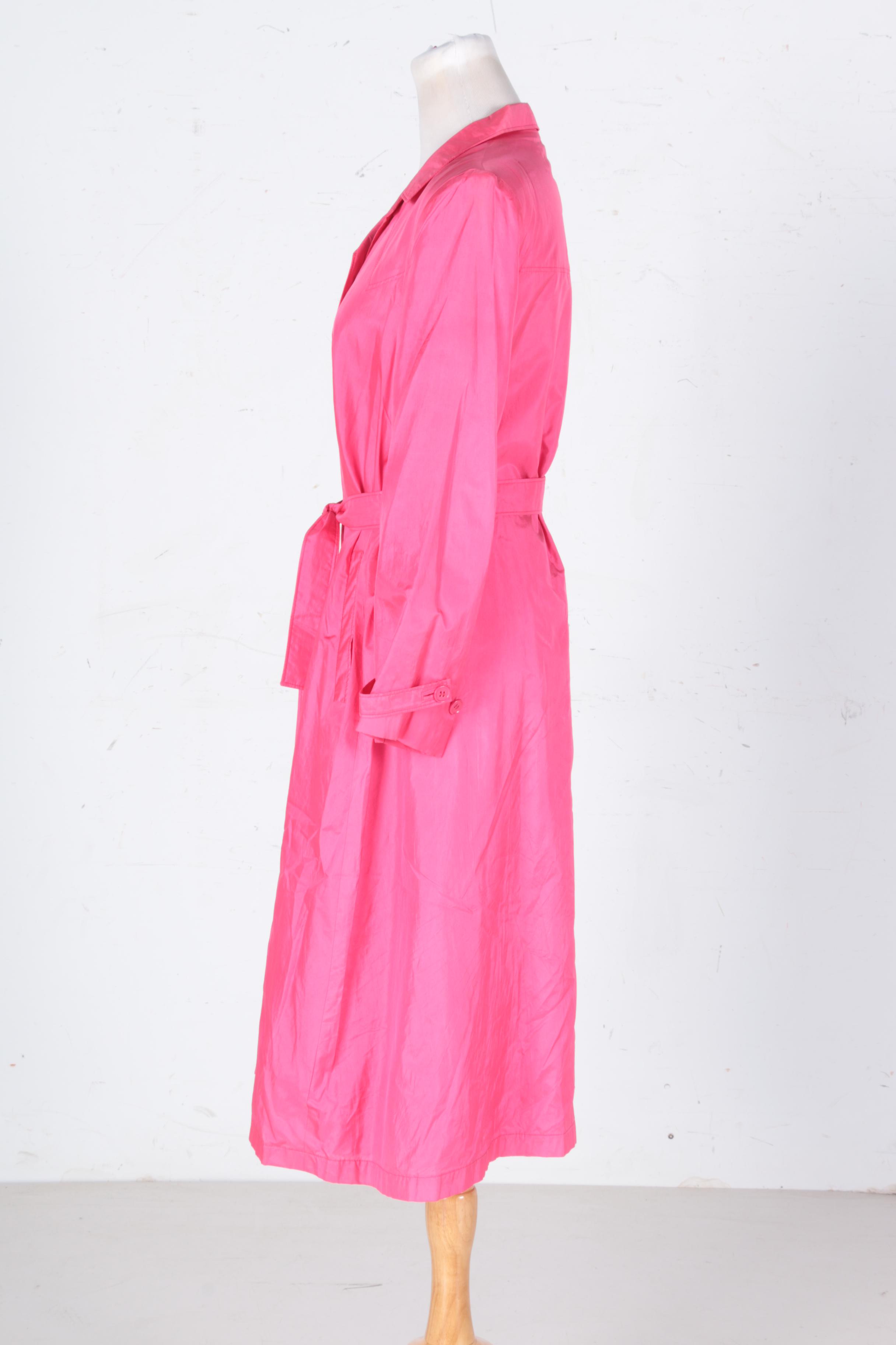 Women's Pink Silk Trench Rain Jacket