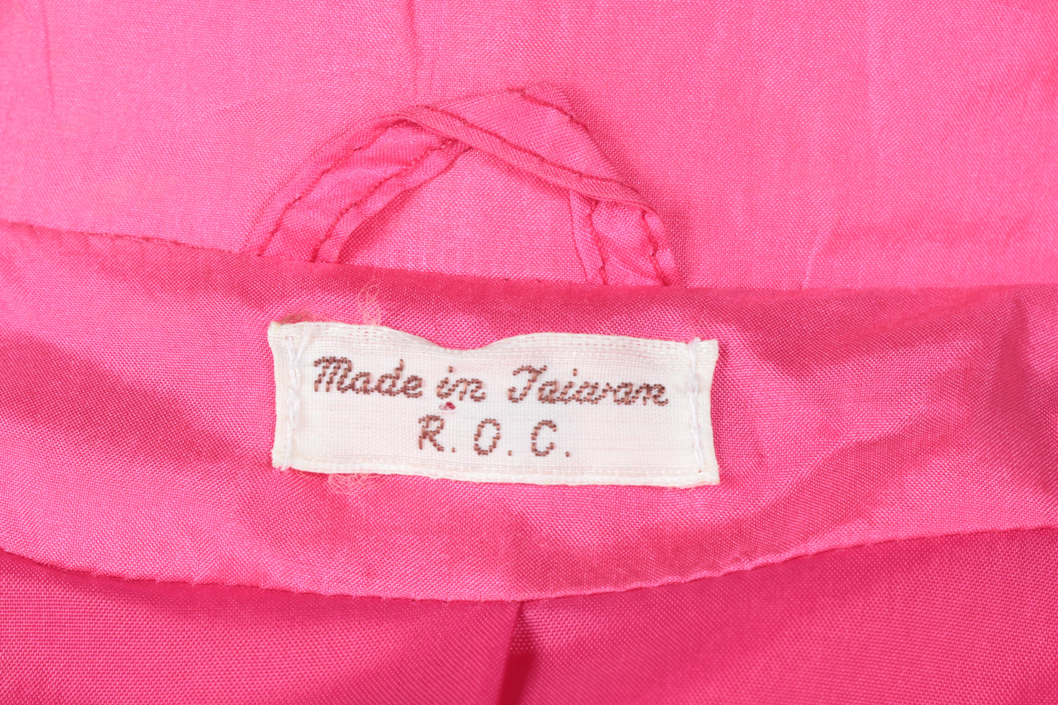 Women's Pink Silk Trench Rain Jacket