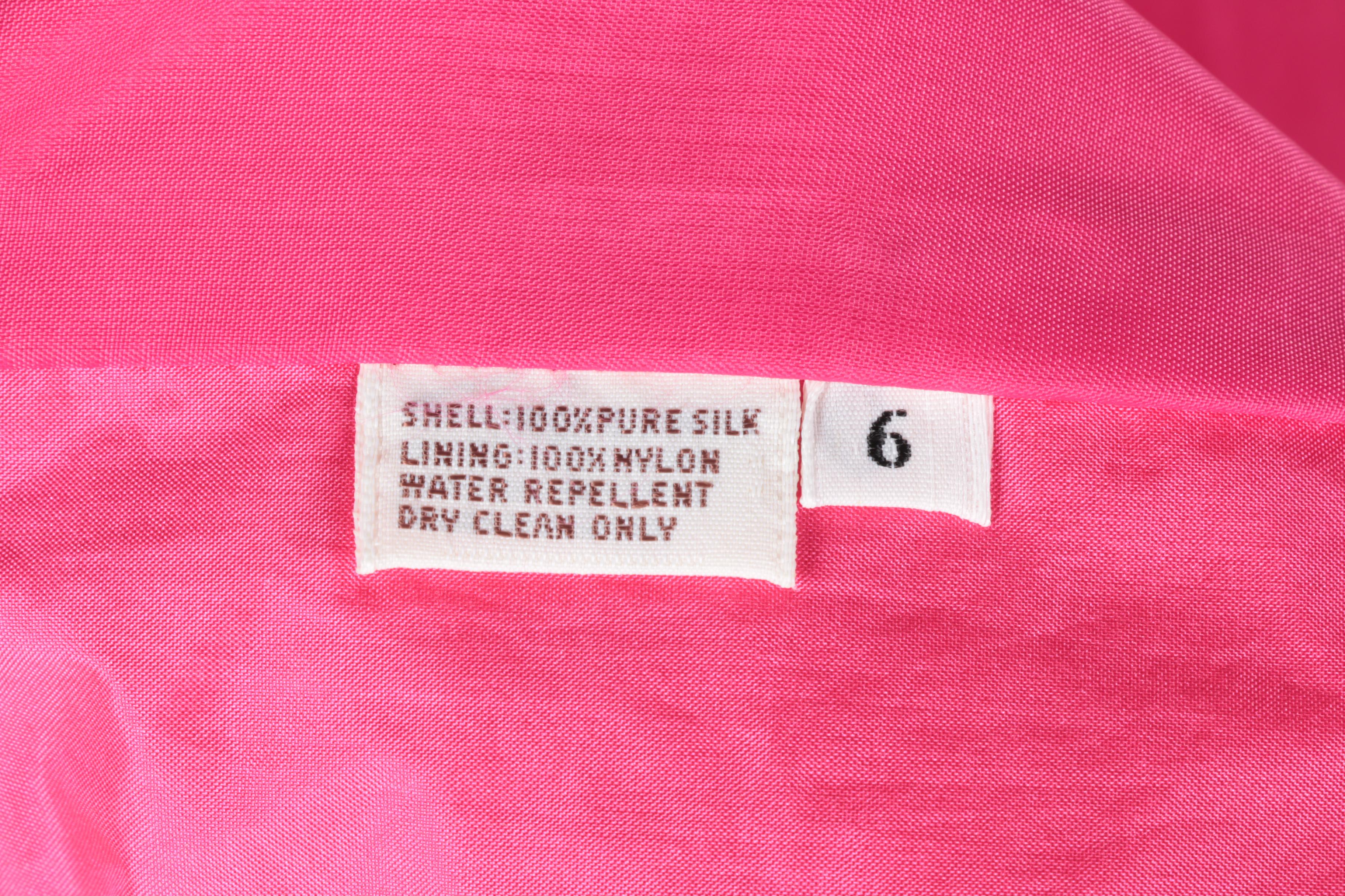 Women's Pink Silk Trench Rain Jacket