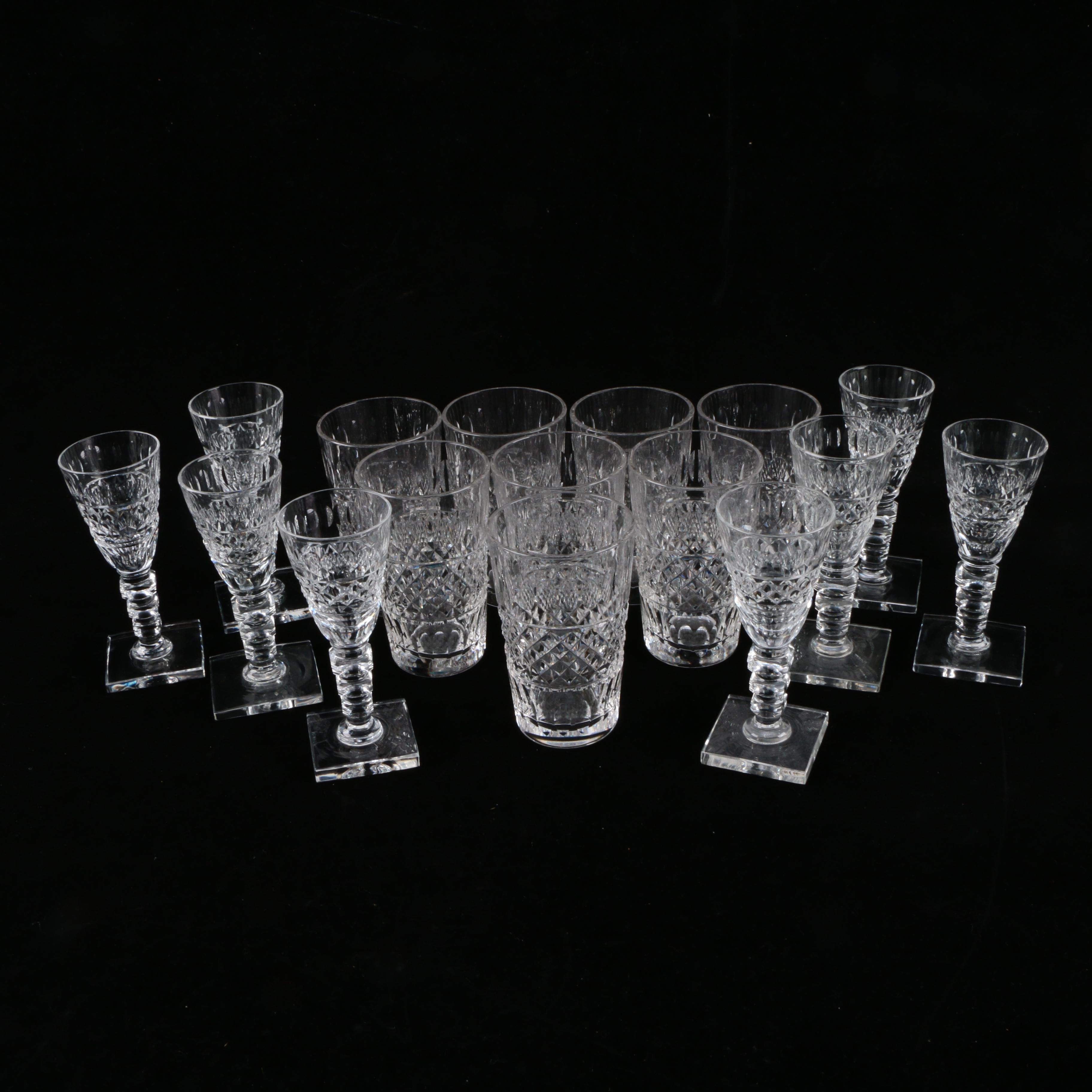 Assortment of Crystal Stem and Barware Including Hawkes