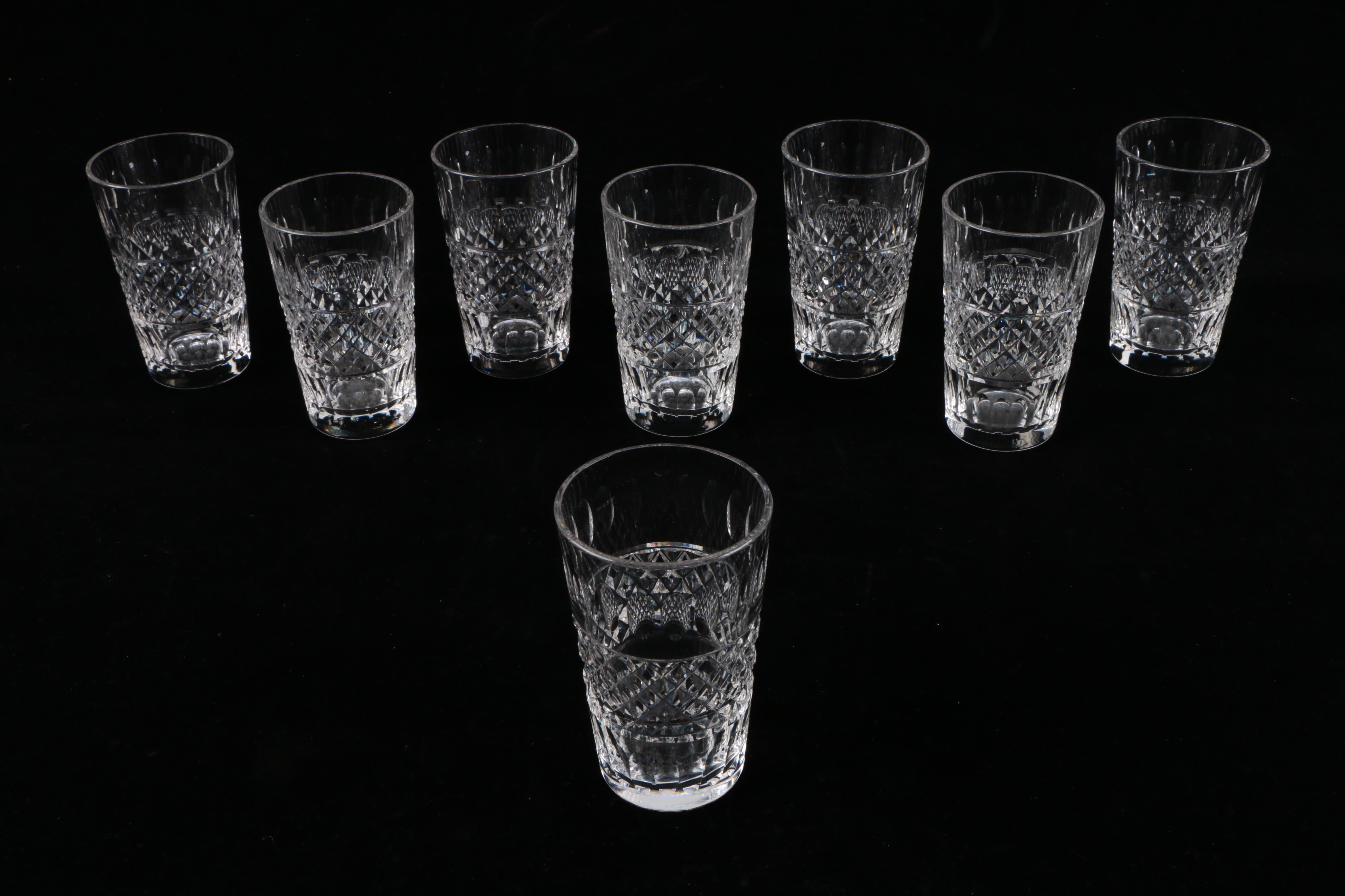 Assortment of Crystal Stem and Barware Including Hawkes