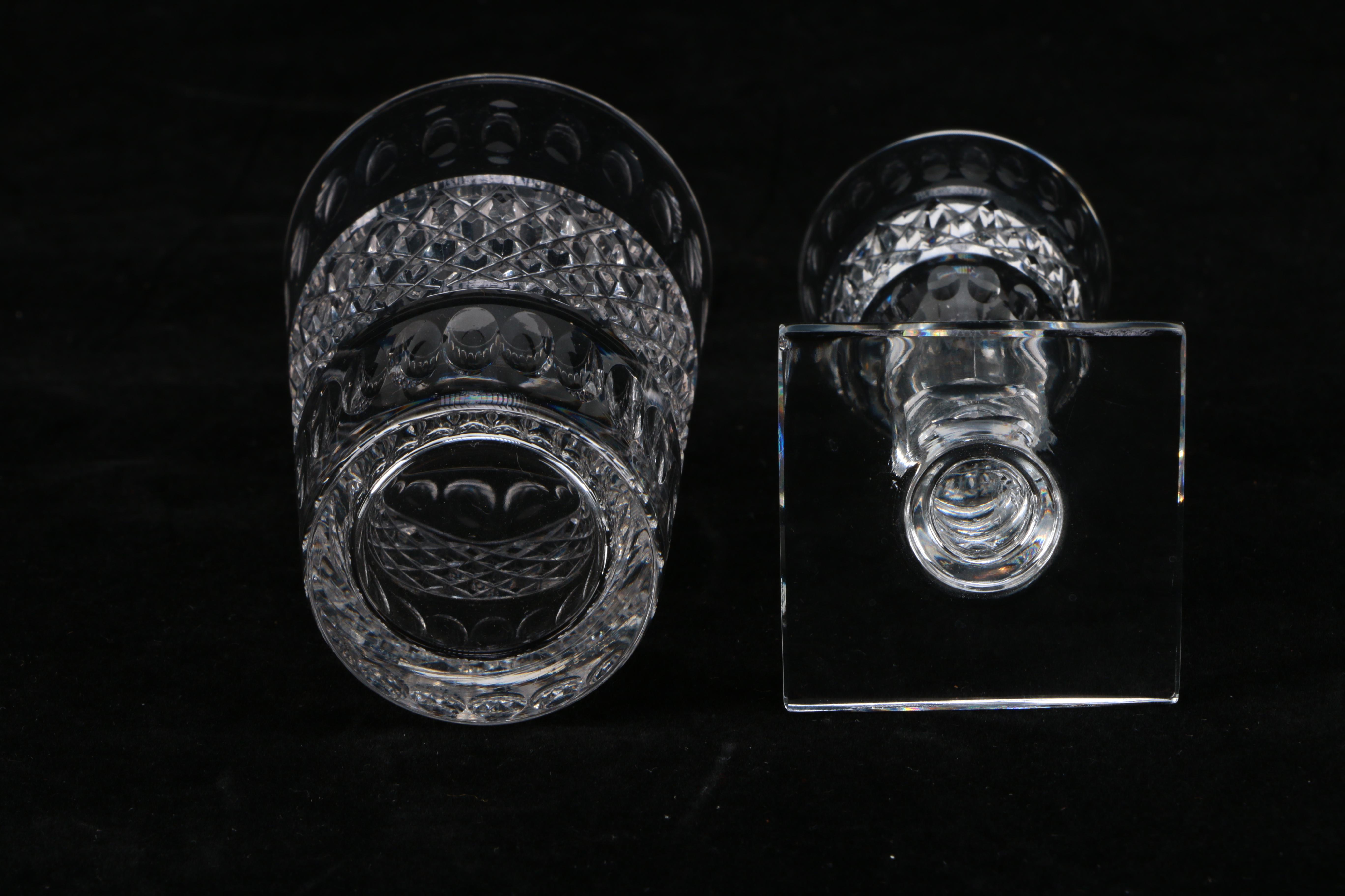 Assortment of Crystal Stem and Barware Including Hawkes