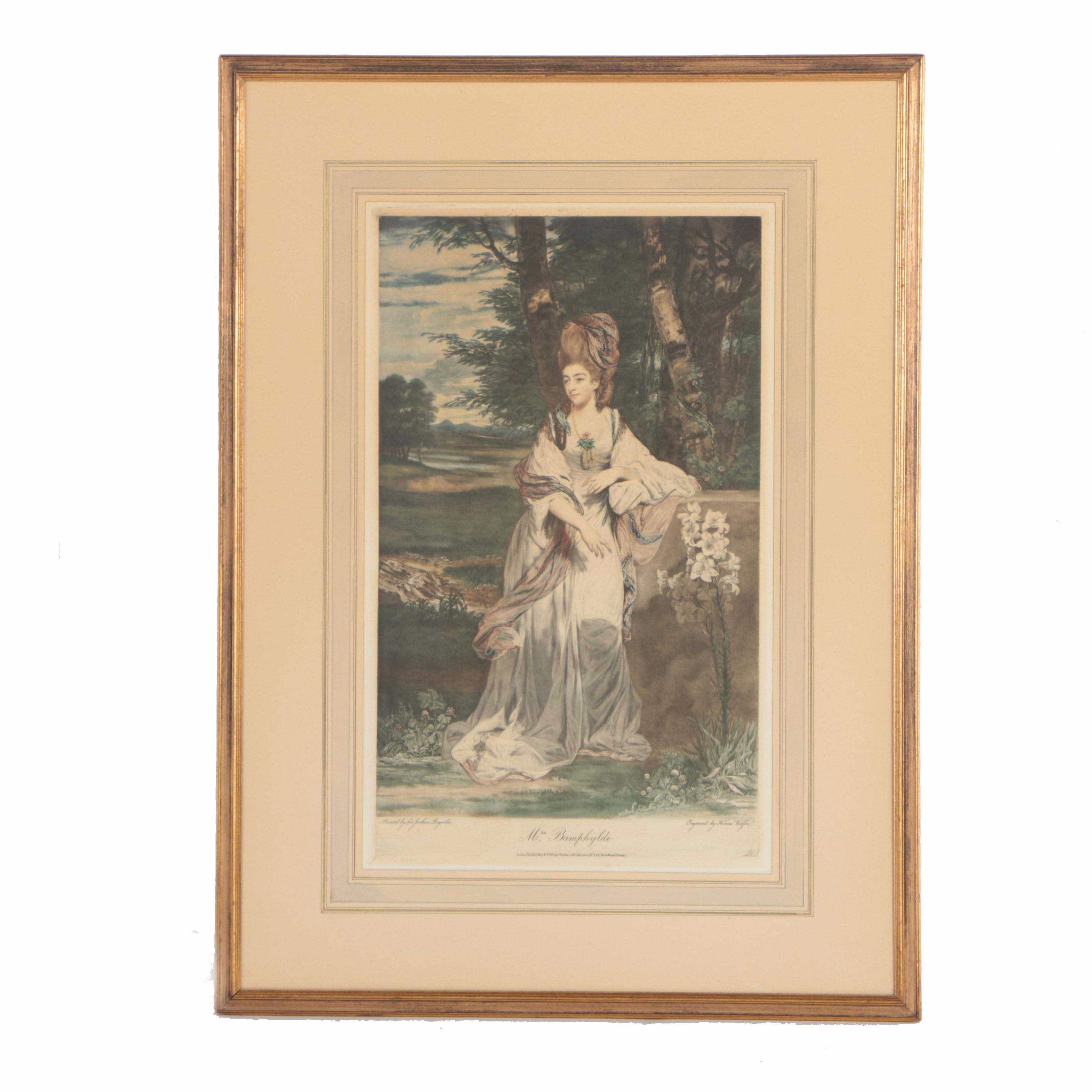 Restrike Mezzotint After Sir Joshua Reynolds' "Lady Bampfylde"