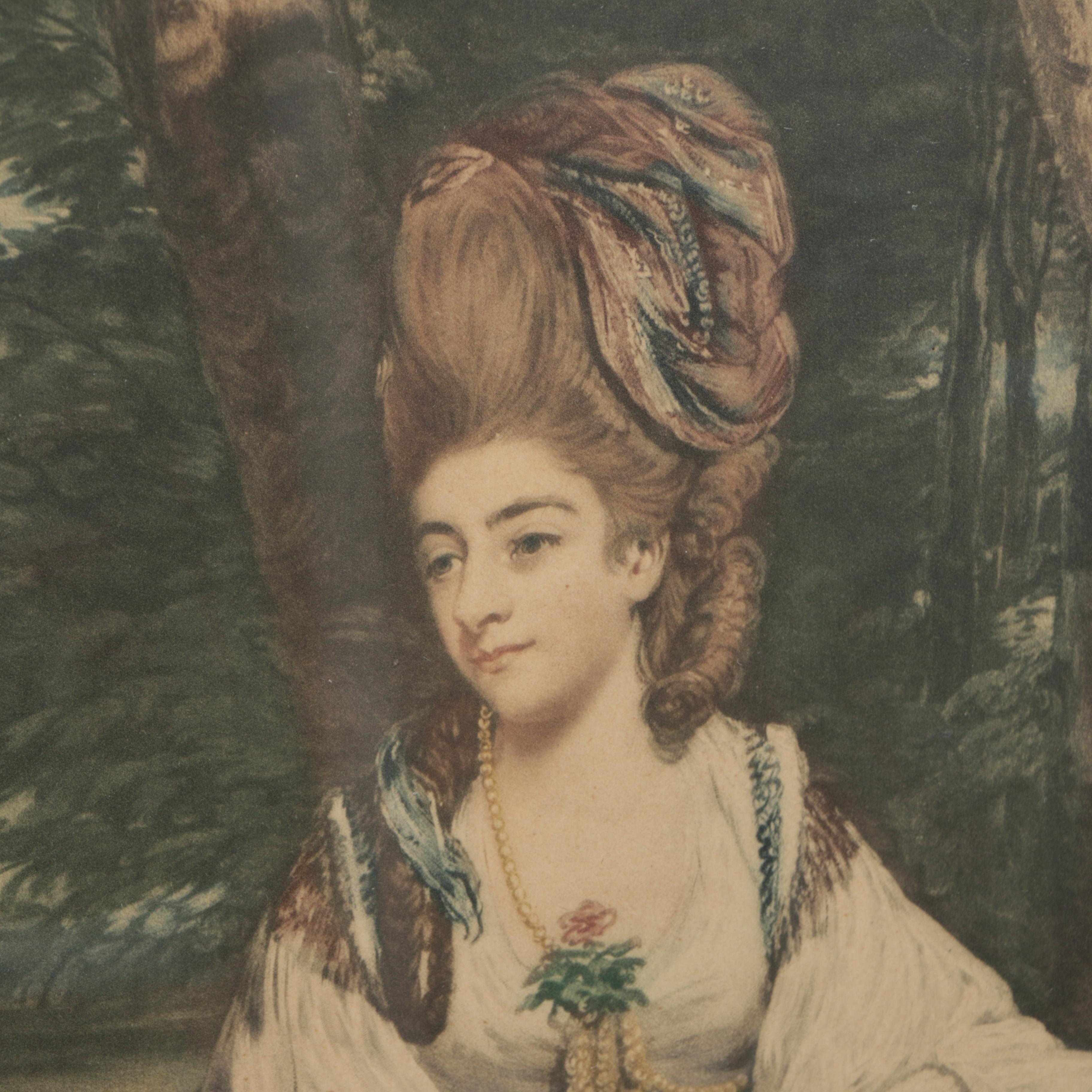 Restrike Mezzotint After Sir Joshua Reynolds' "Lady Bampfylde"