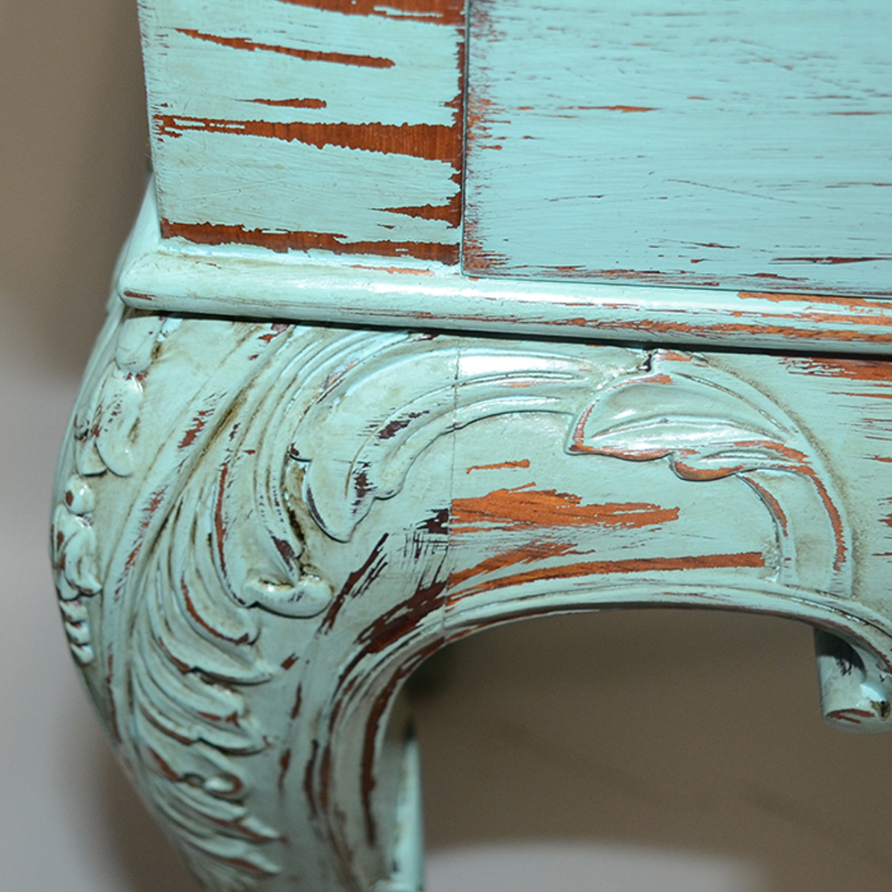 Teal-Painted Chippendale Style Sofa Table