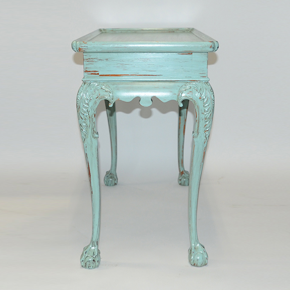 Teal-Painted Chippendale Style Sofa Table
