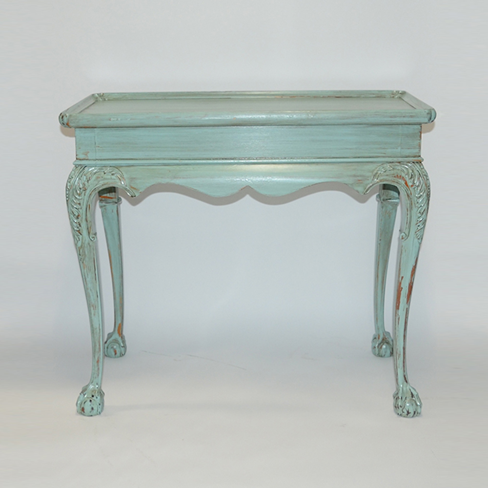 Teal-Painted Chippendale Style Sofa Table