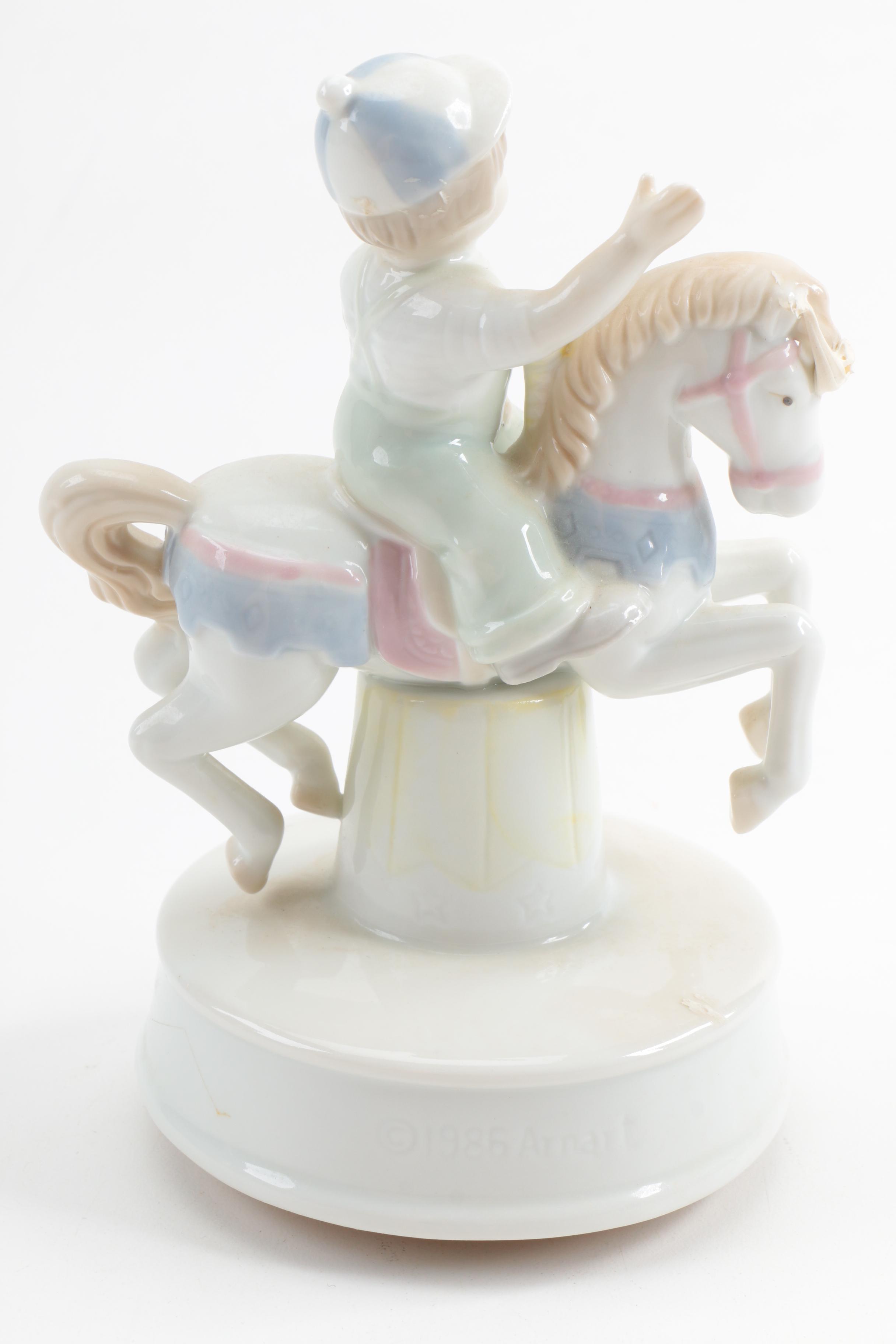 Set of Arnart Figurine Music Boxes