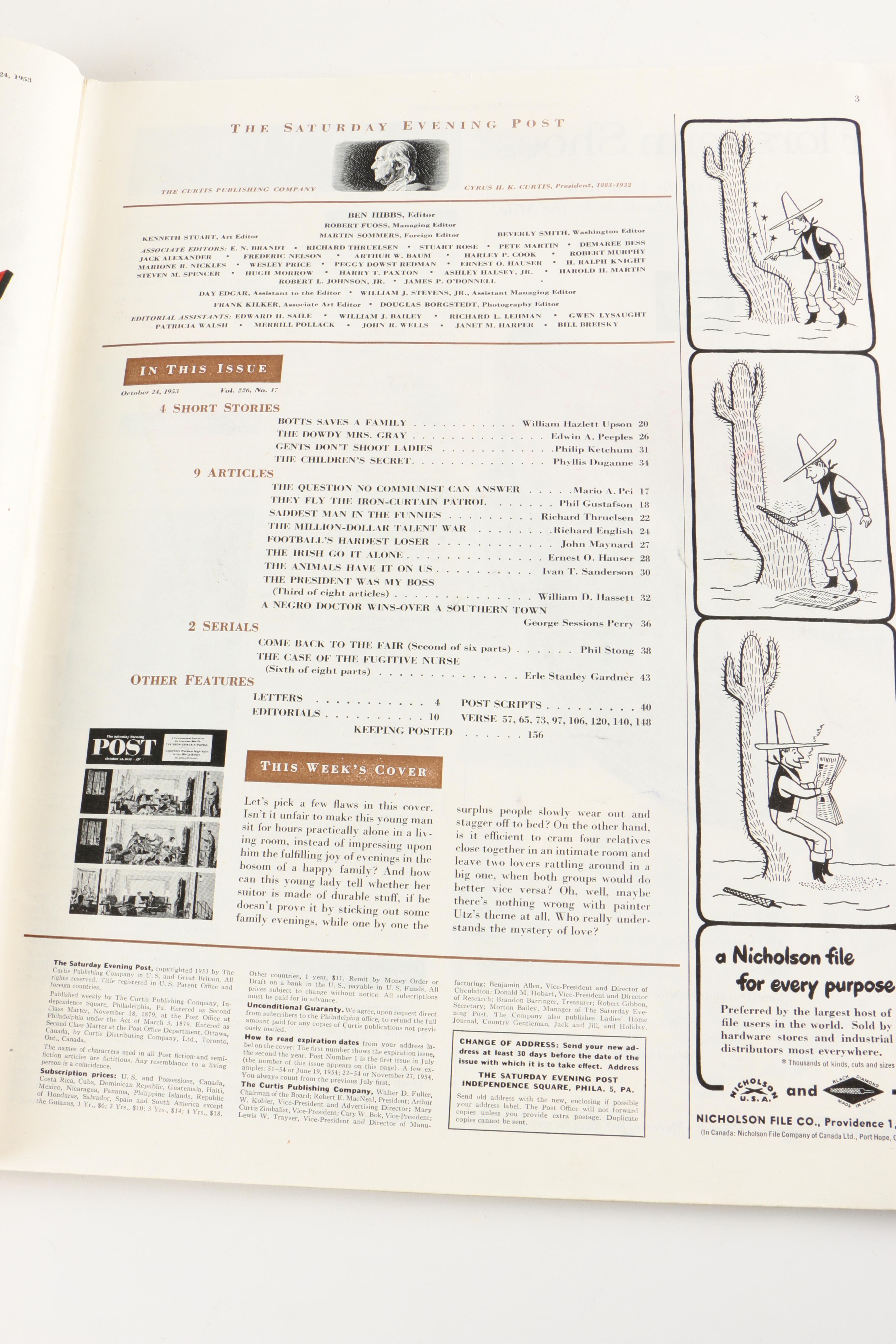 October 24, 1953 Vol. 226, No. 17 "The Saturday Evening Post"