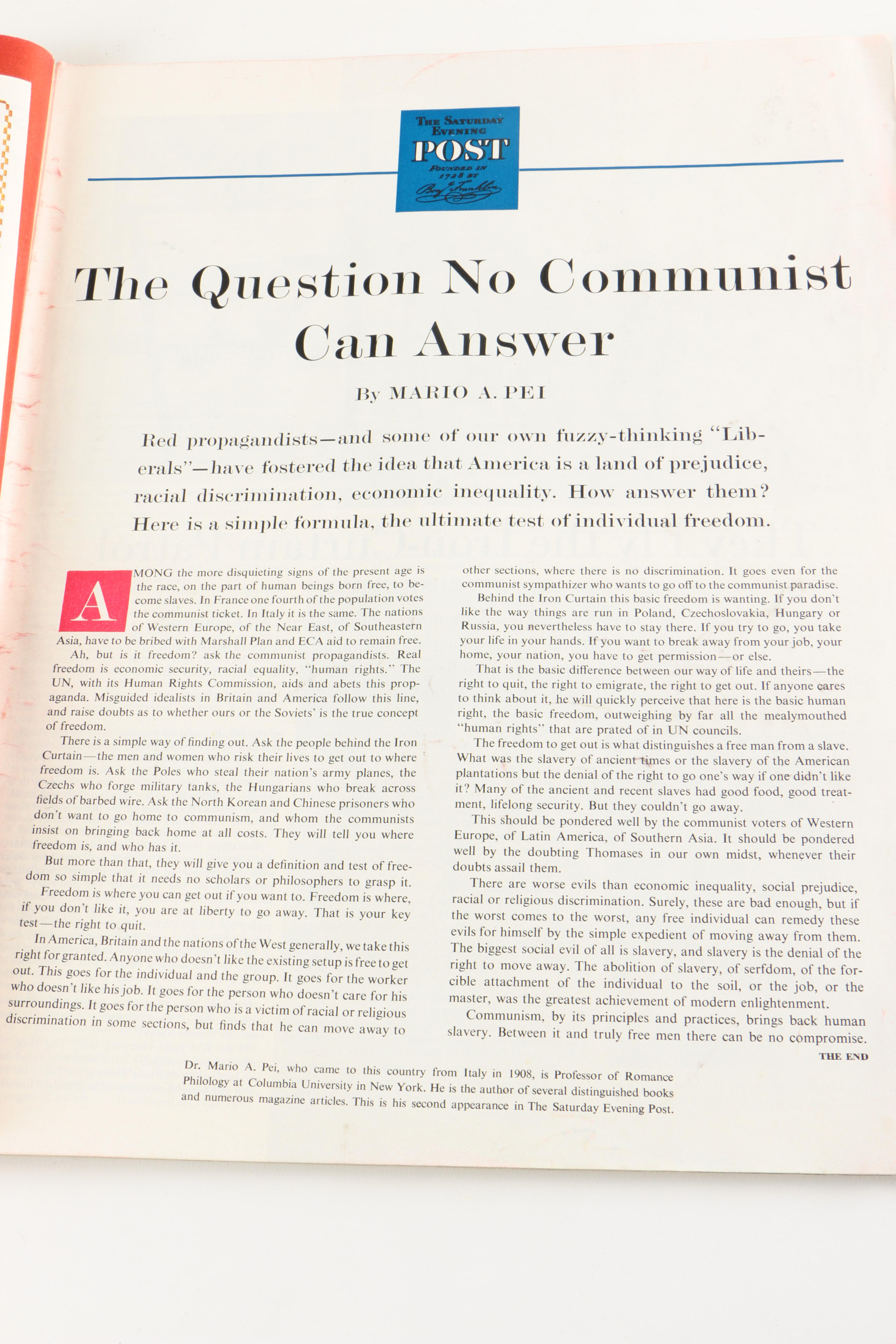 October 24, 1953 Vol. 226, No. 17 "The Saturday Evening Post"