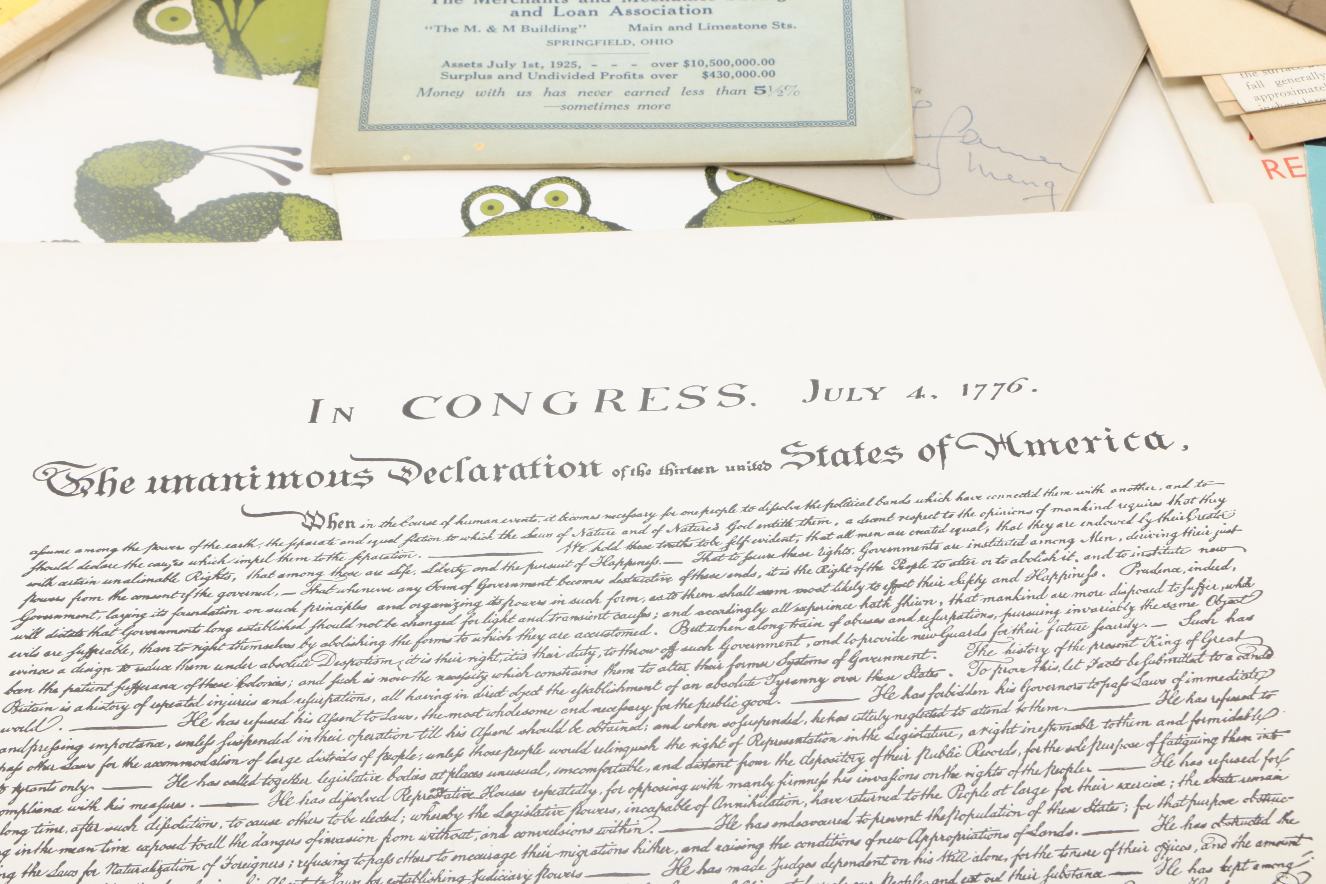 Ephemera Including "Cissy Gregg's Cook Book, Volume 1"