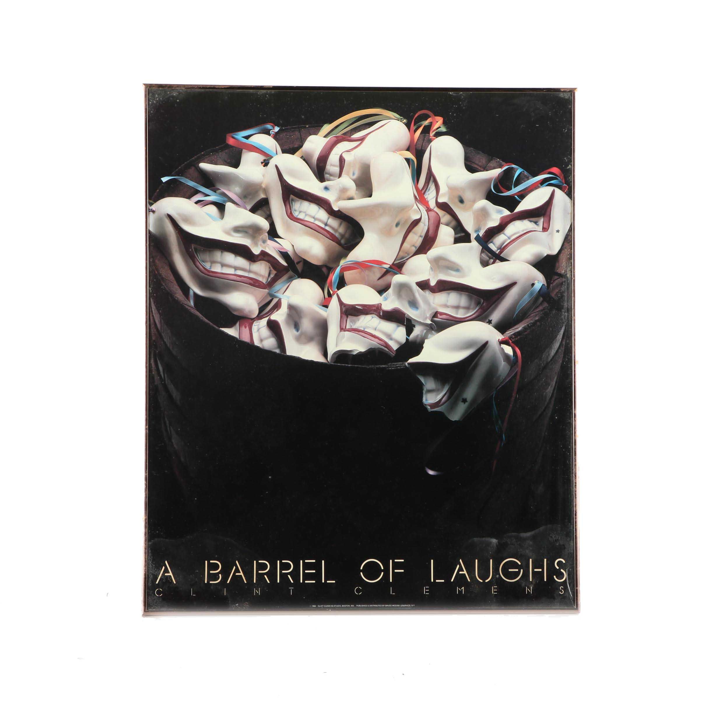 Offset Lithograph Poster for Clint Clemens "A Barrel of Laughs"