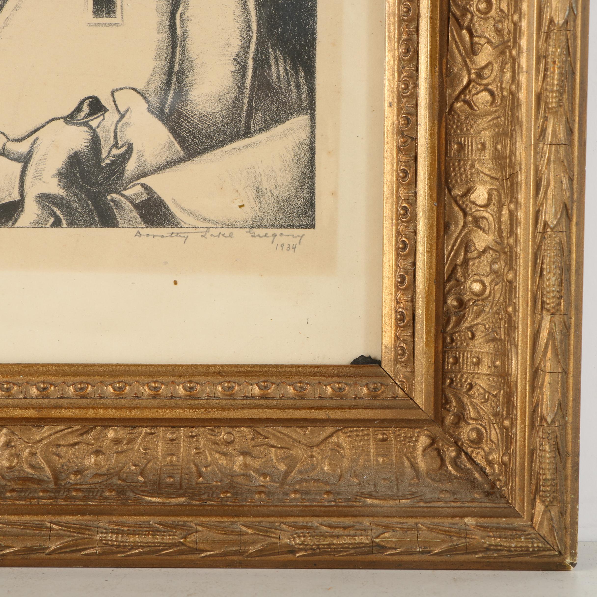 Dorothy Lake Gergory Lithograph "Storm at Sea, Cape Cod"