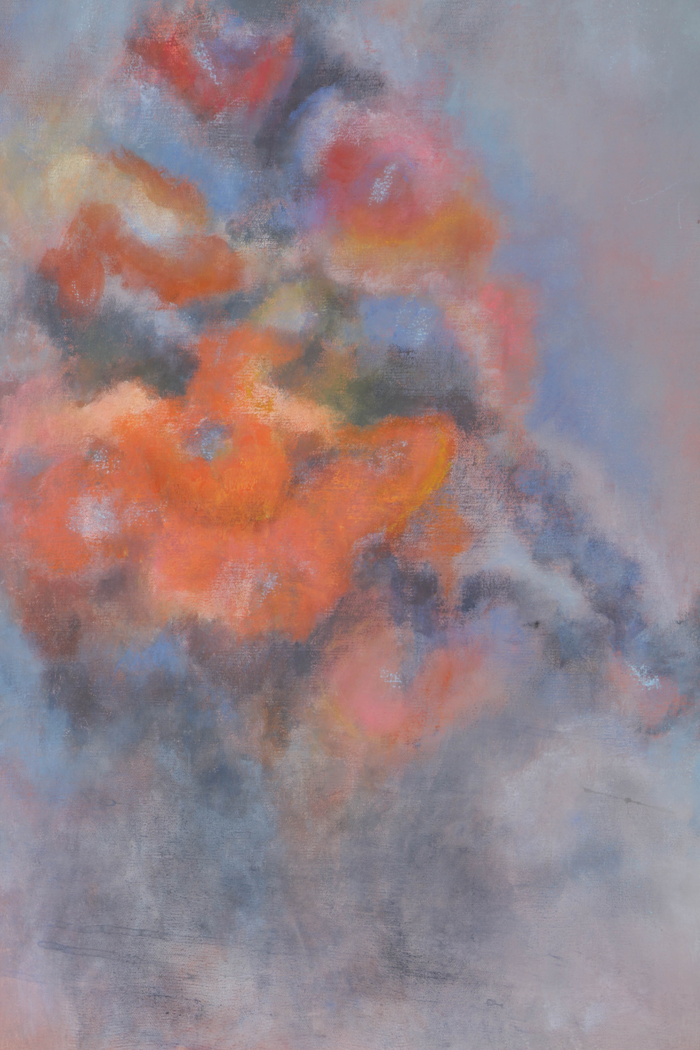 Irene Shapiro Abstract Floral Oil Painting on Canvas