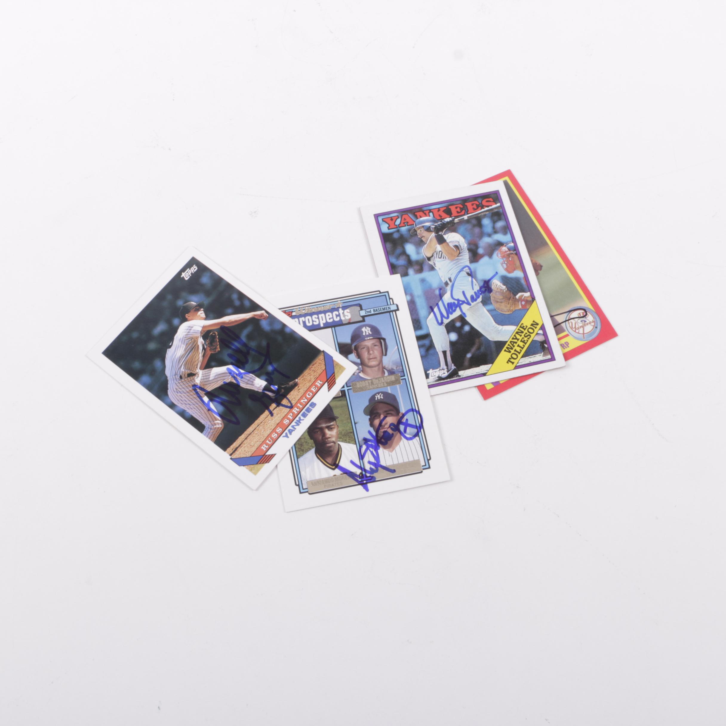 Collection of Signed Yankees Baseball Cards