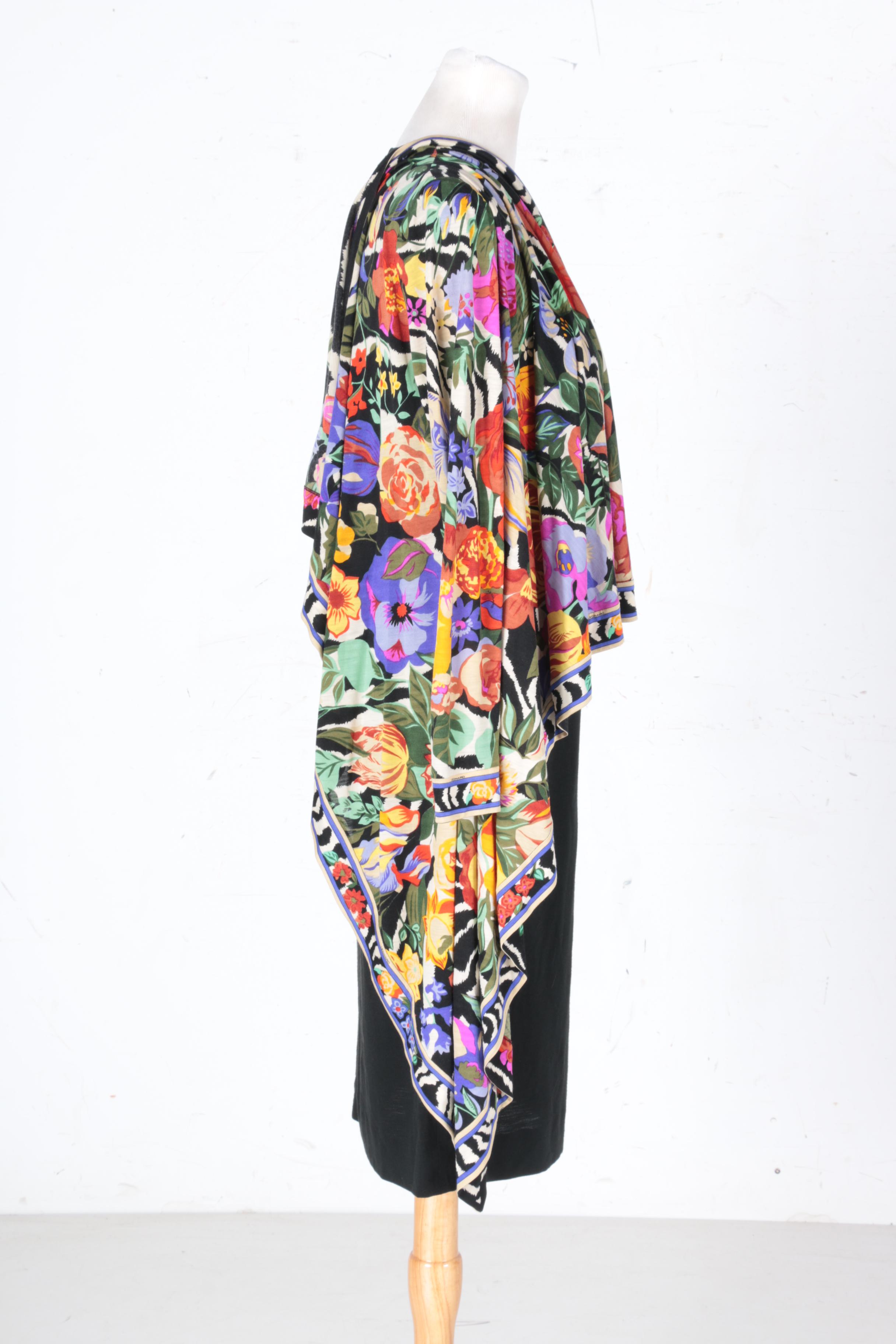 Vintage Floral Scarf And Leonard of Paris Dress