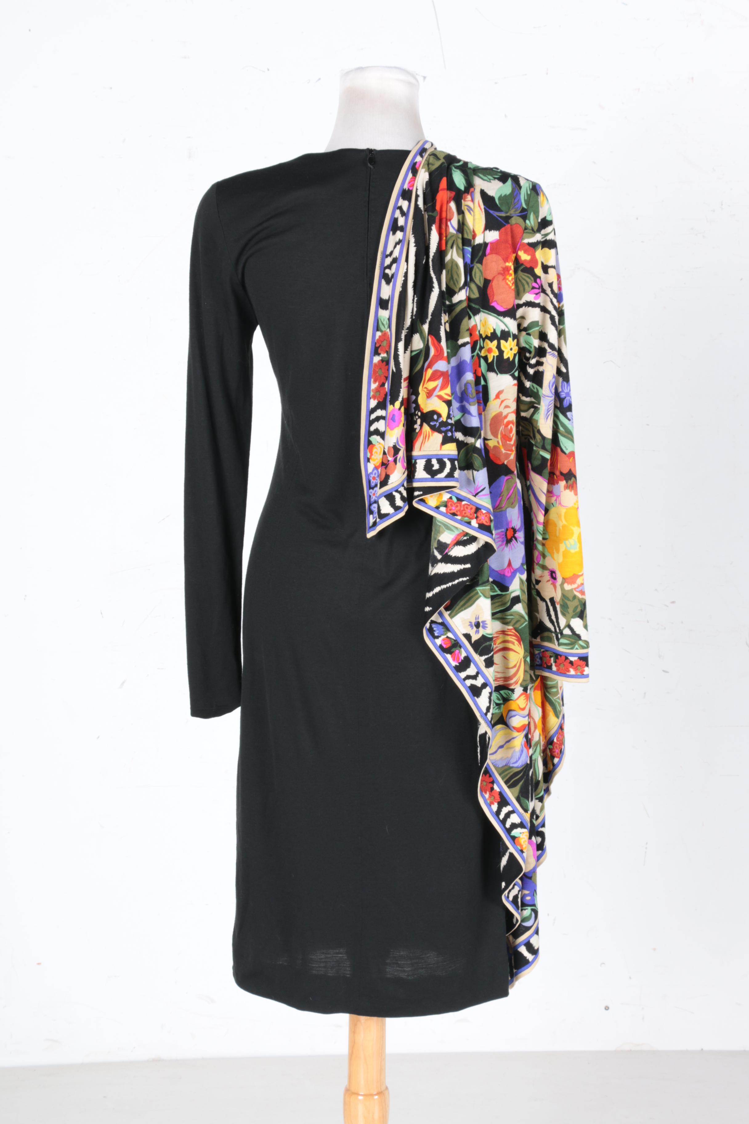 Vintage Floral Scarf And Leonard of Paris Dress