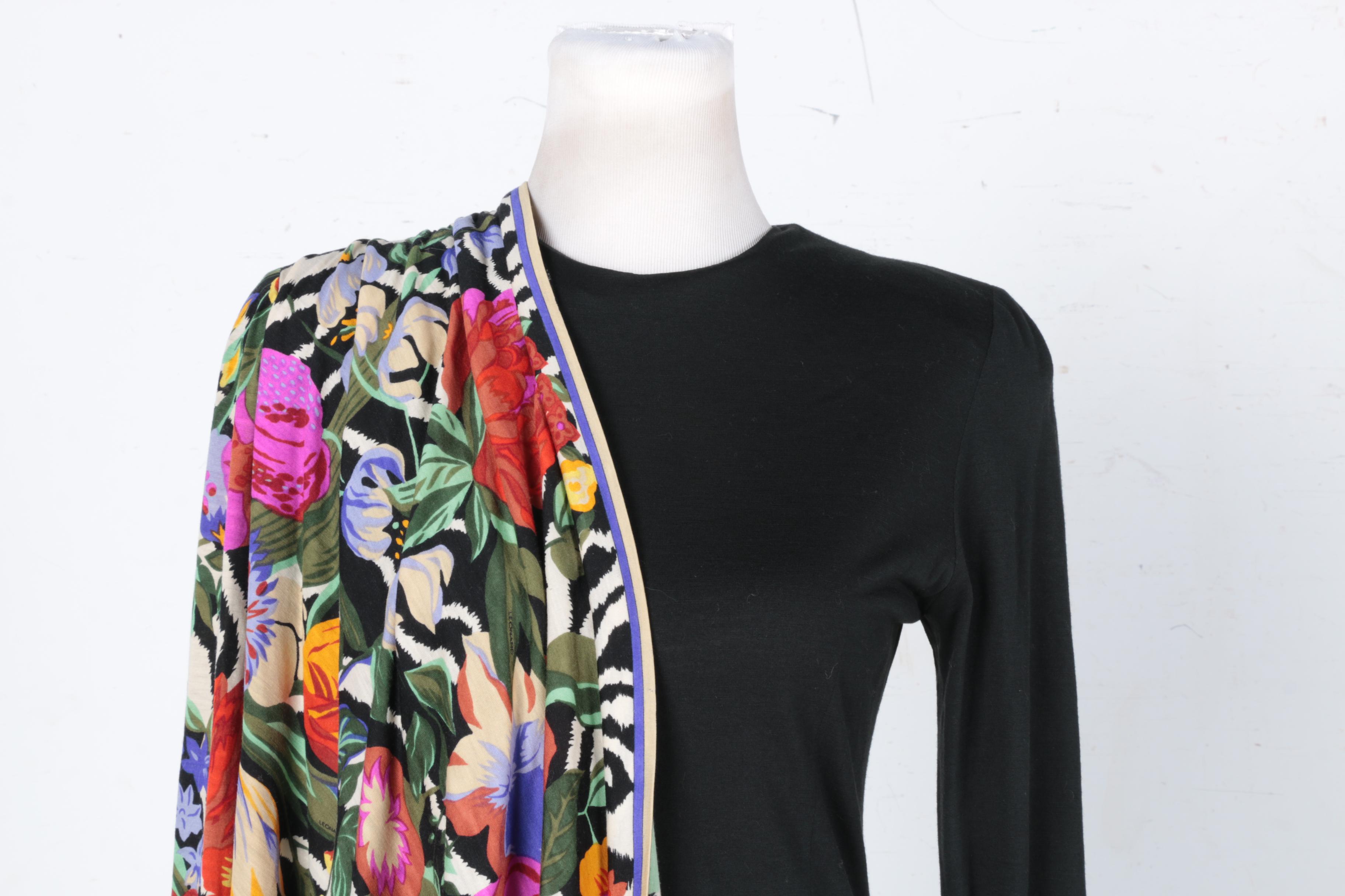 Vintage Floral Scarf And Leonard of Paris Dress
