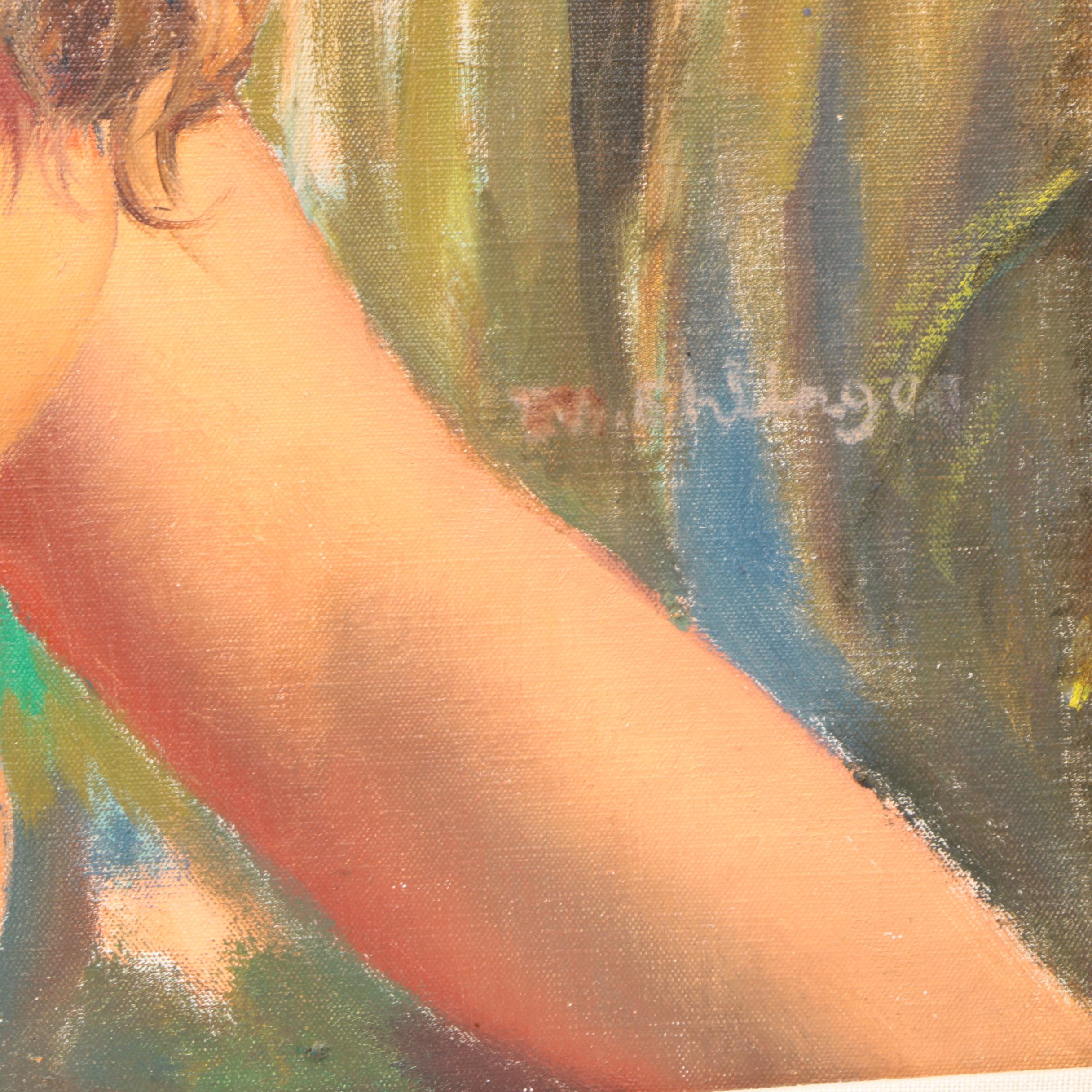 Maurice Ehlinger Oil on Canvas Portrait of a Woman