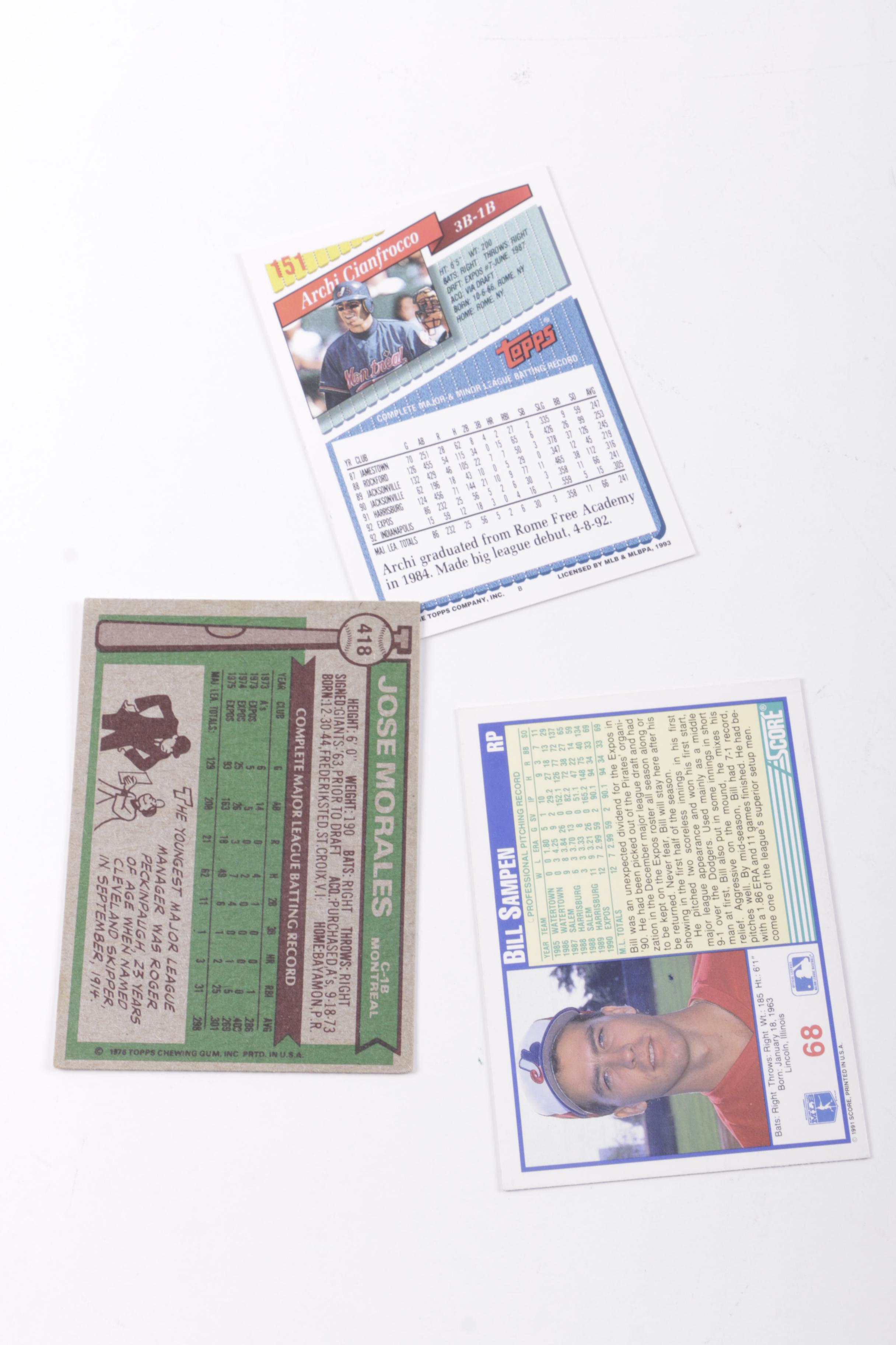 Collection of Montreal Expos Autographed Baseball Cards