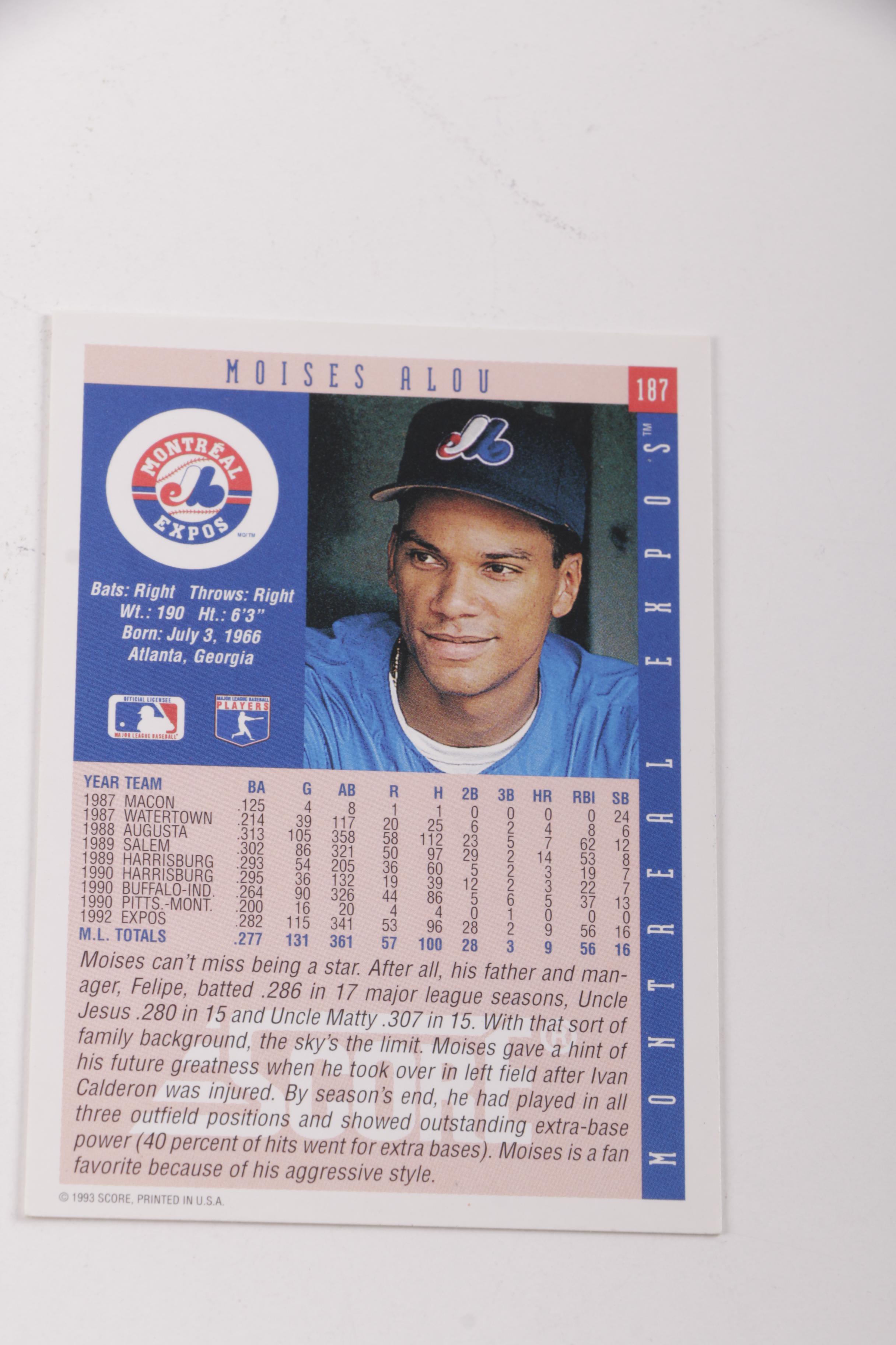 Collection of Montreal Expos Autographed Baseball Cards