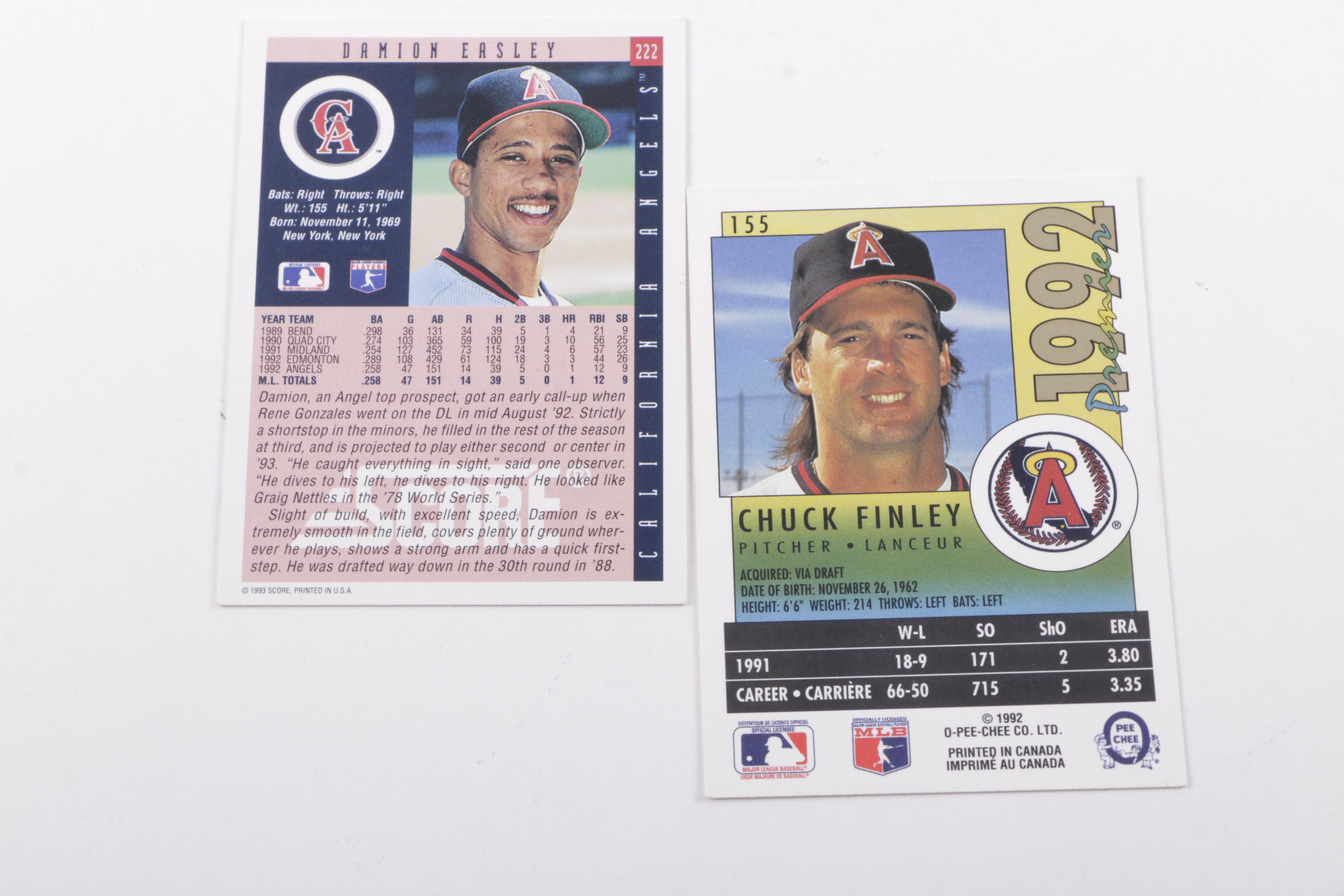 California Angels Signed Baseball Cards