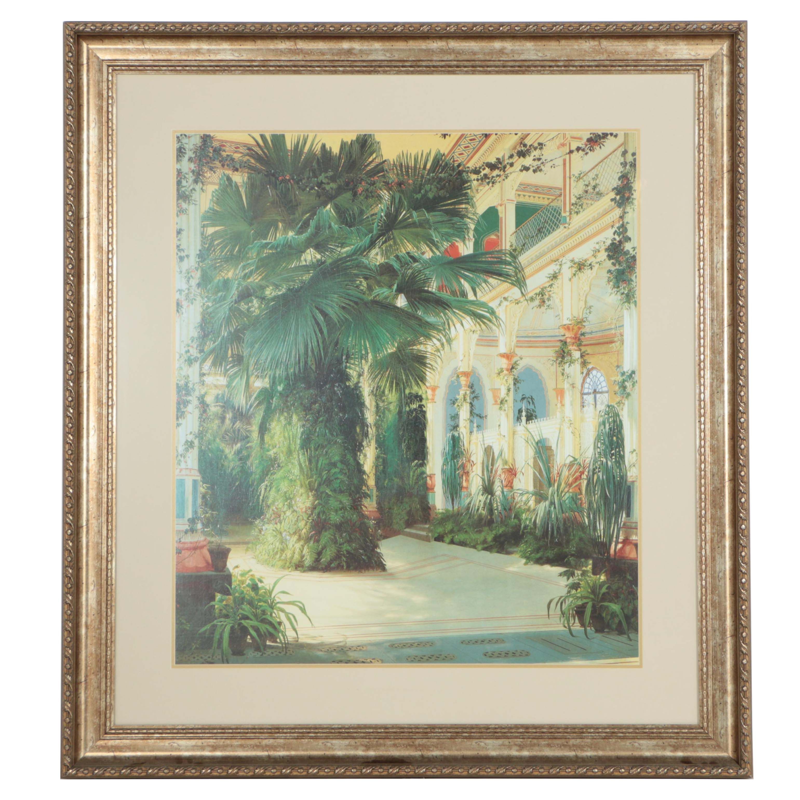 After Carl Blechen Offset Lithograph "Interior of the Palm House"