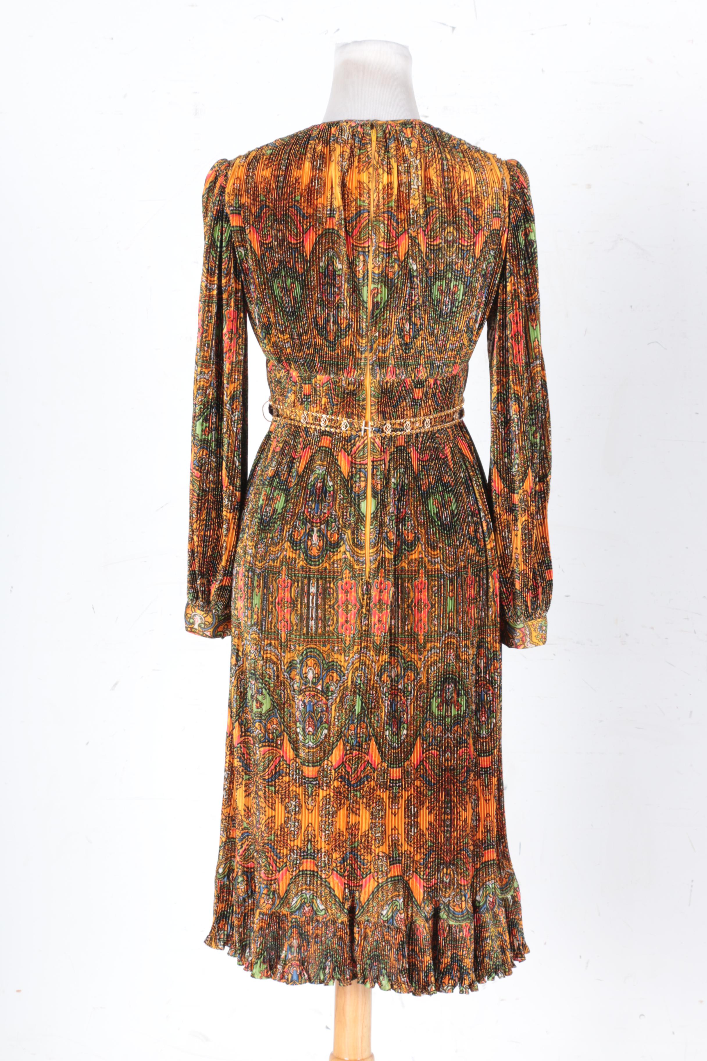 Circa 1970s Jerry Silverman Accordion Pleated Dress