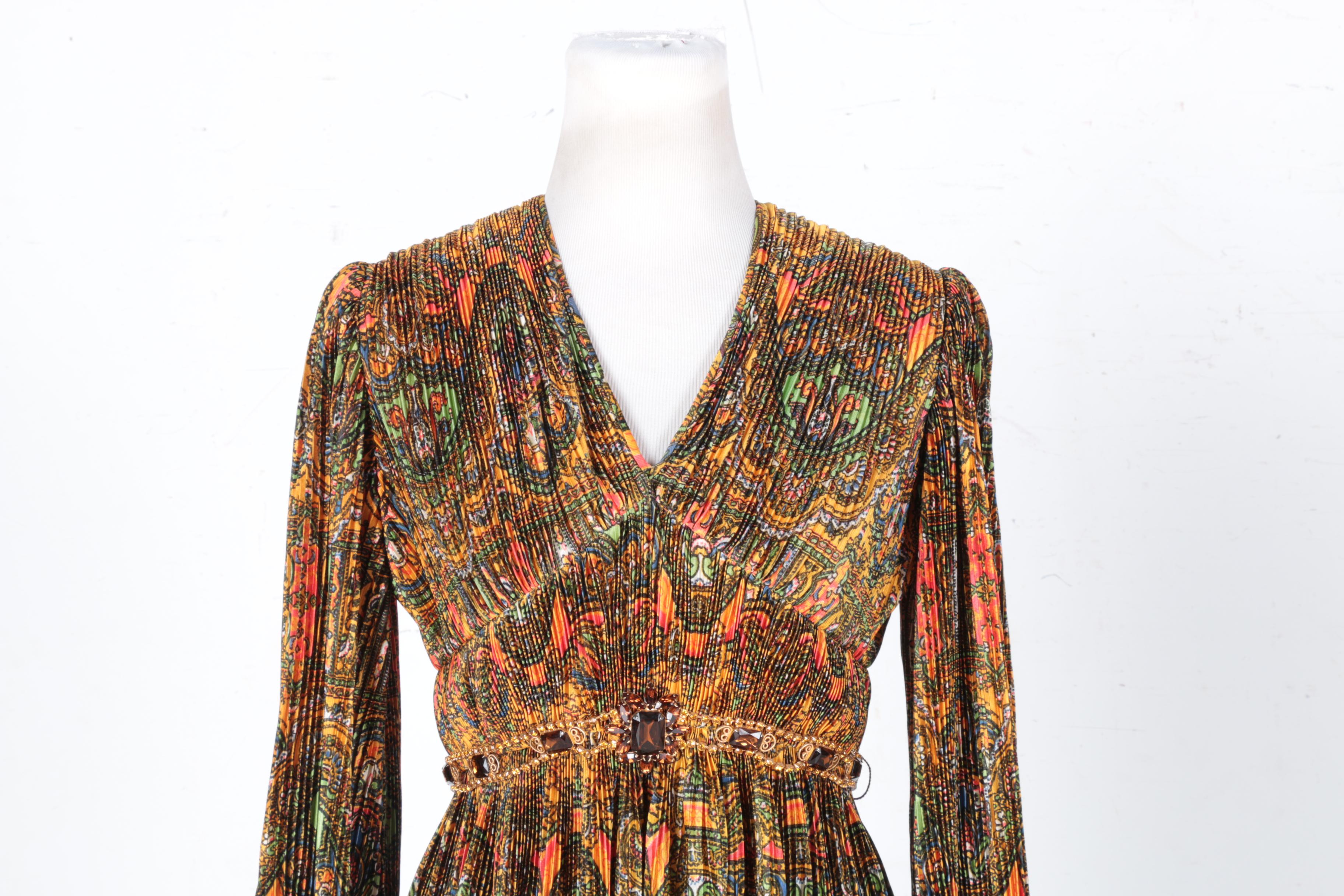 Circa 1970s Jerry Silverman Accordion Pleated Dress