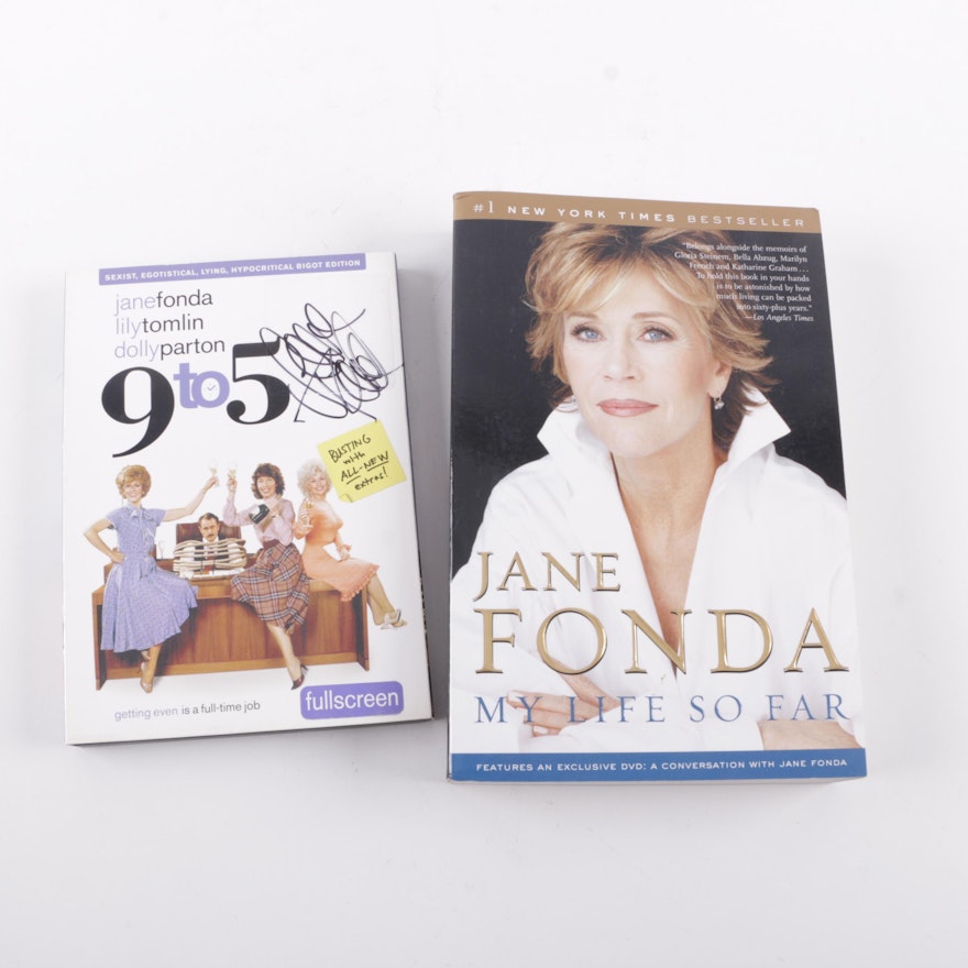 Signed Jane Fonda Autobiography and "9 to 5" DVD