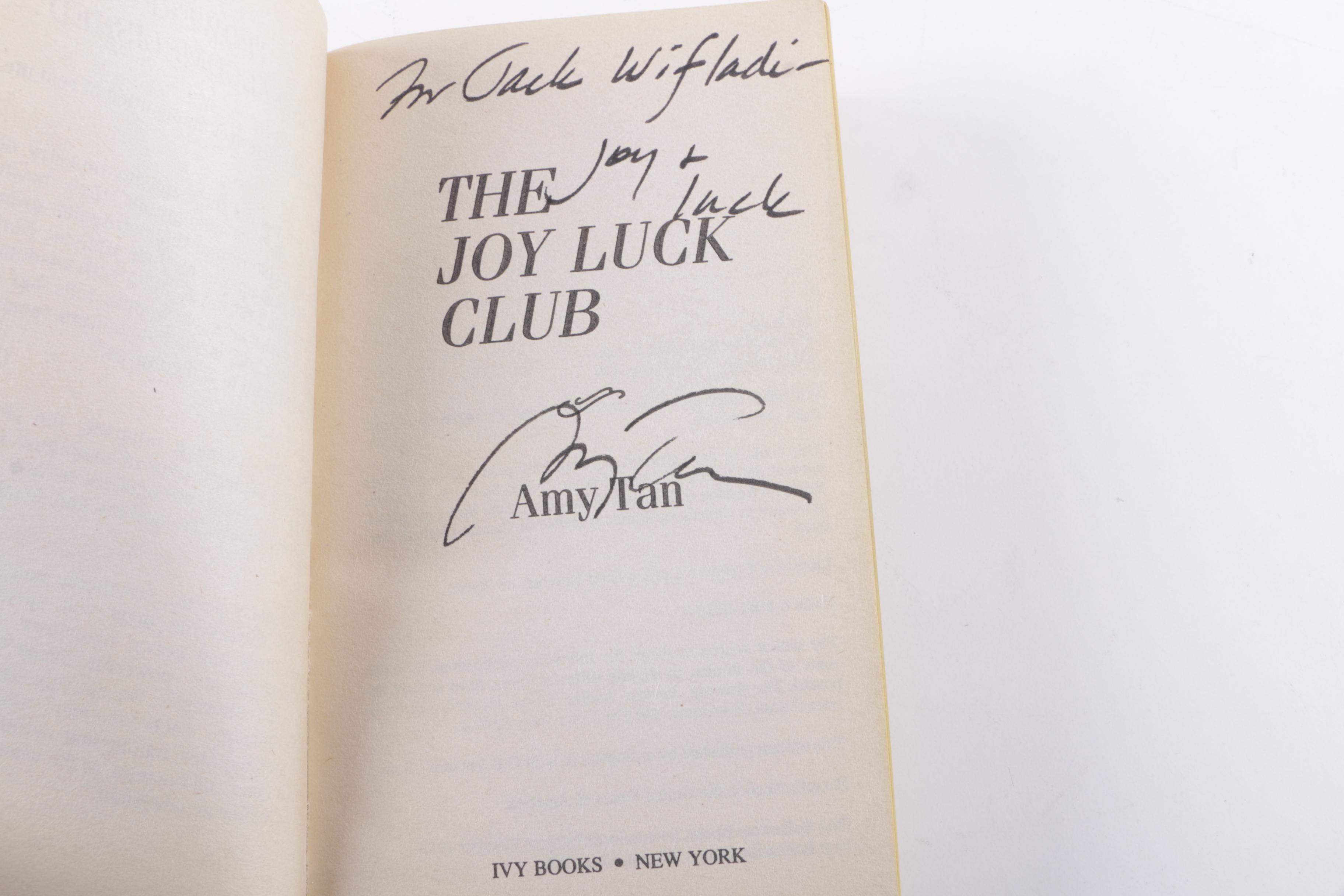 Signed "The Joy Luck Club" by Amy Tan