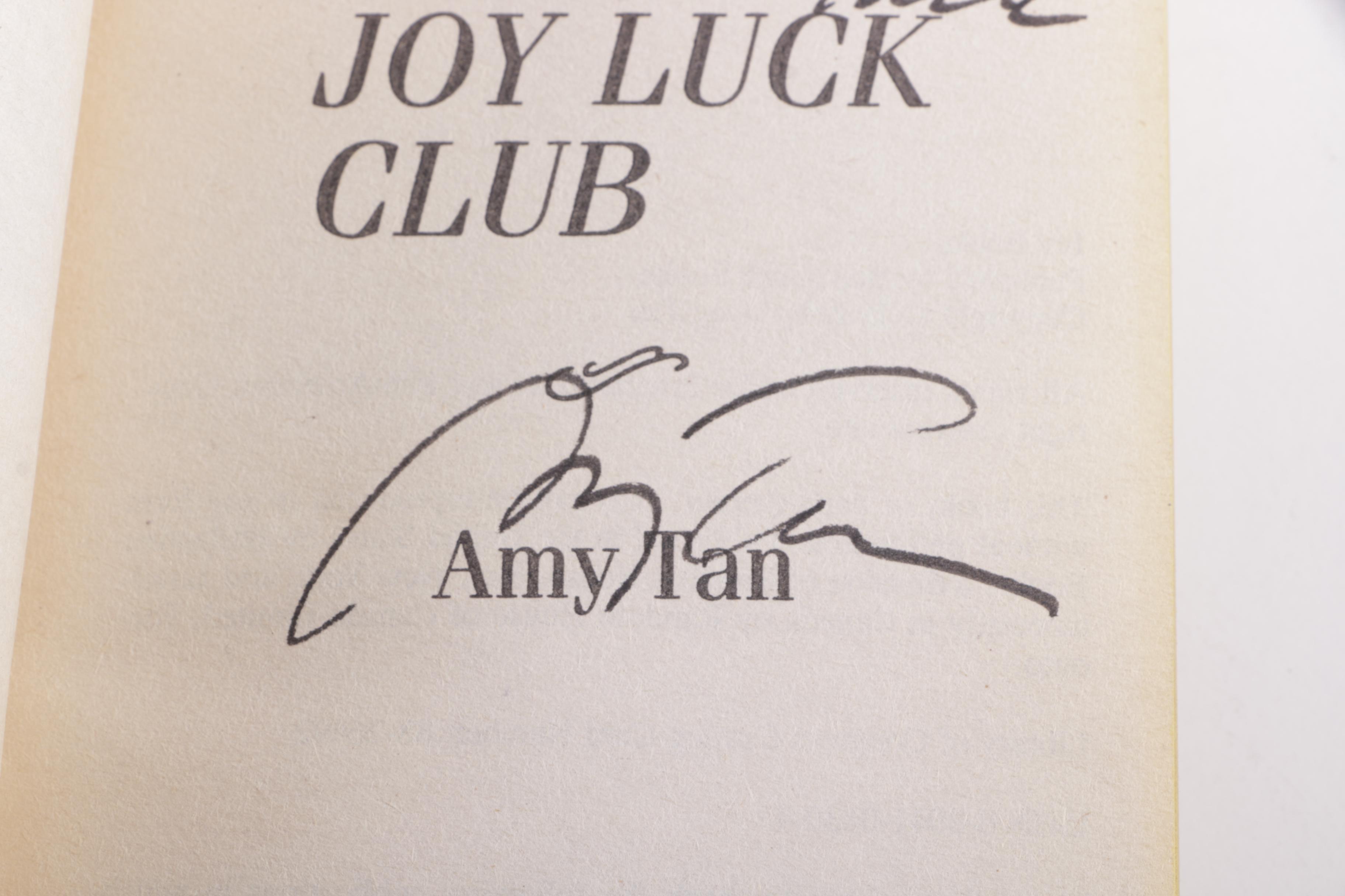 Signed "The Joy Luck Club" by Amy Tan