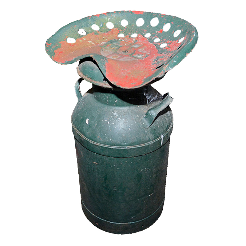 Vintage Milk Can Tractor Seat Stool