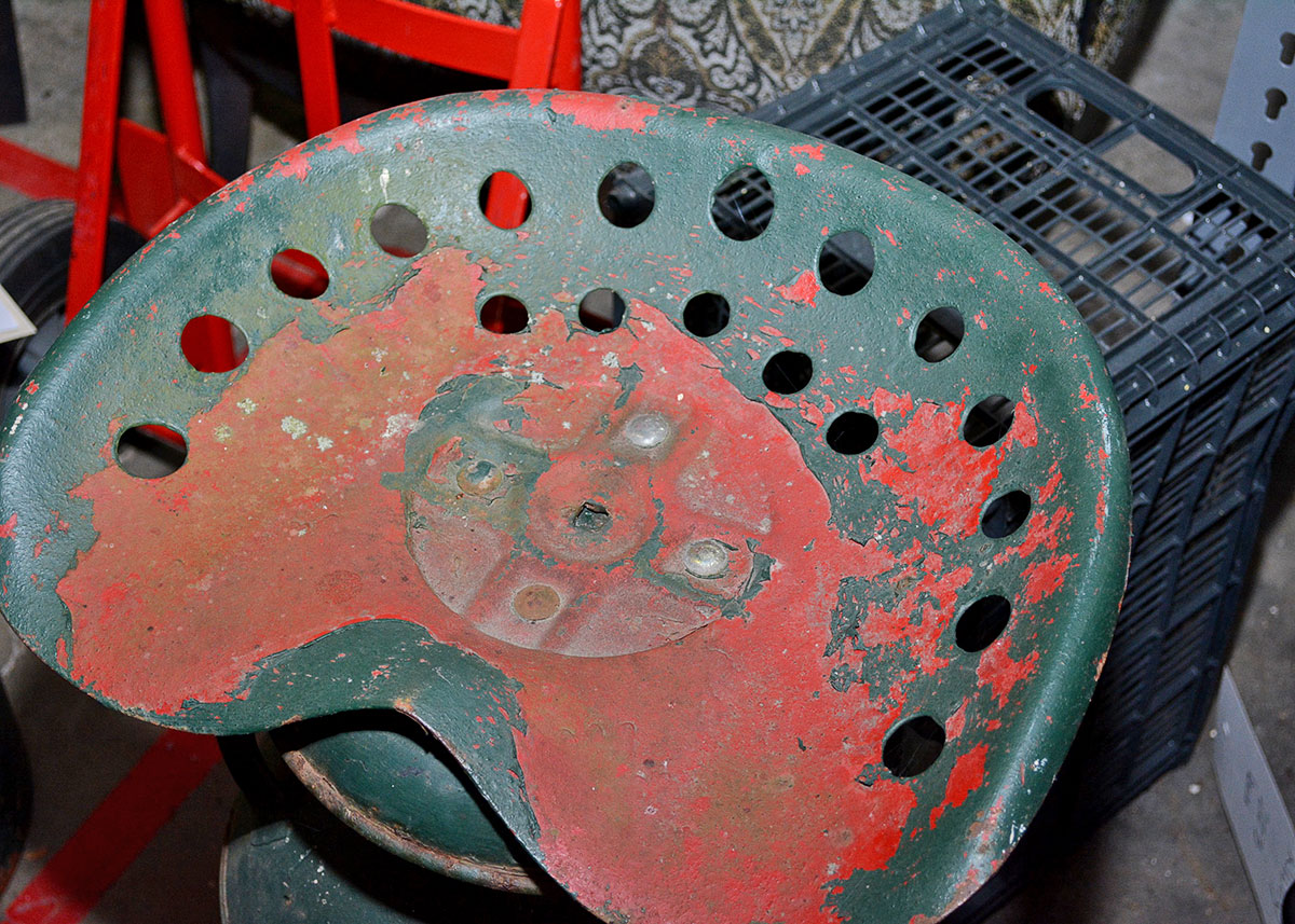 Vintage Milk Can Tractor Seat Stool