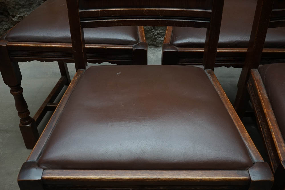 Vintage "Old Charm" Jacobean Revival Side Chairs by Wood Bros.