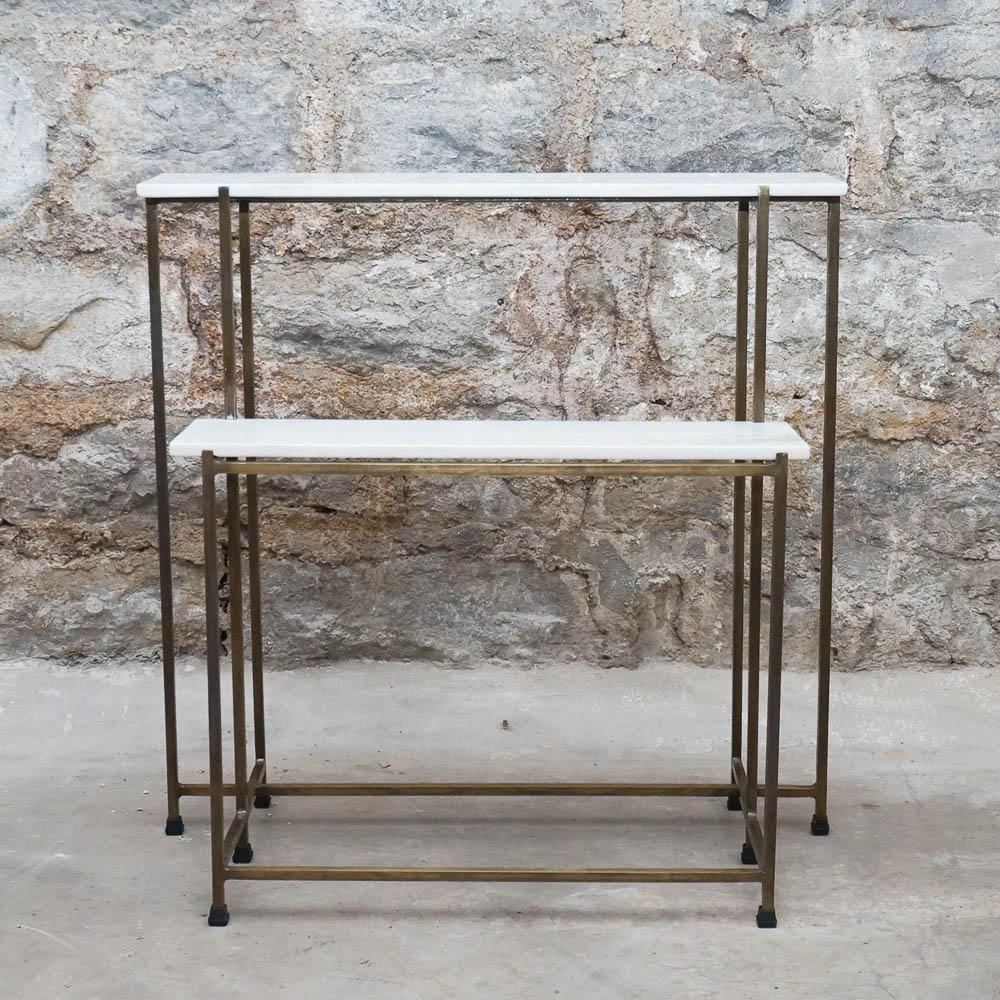 Marble-Topped Display Shelves