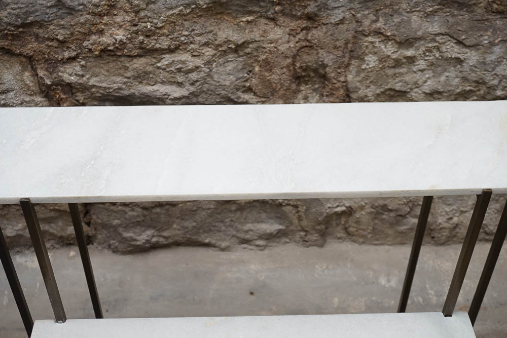 Marble-Topped Display Shelves