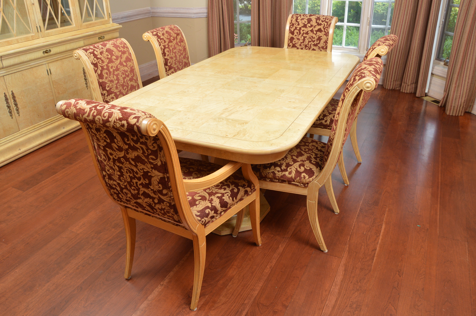 Neoclassical Inspired Dining Table With Eight Chairs by Henredon