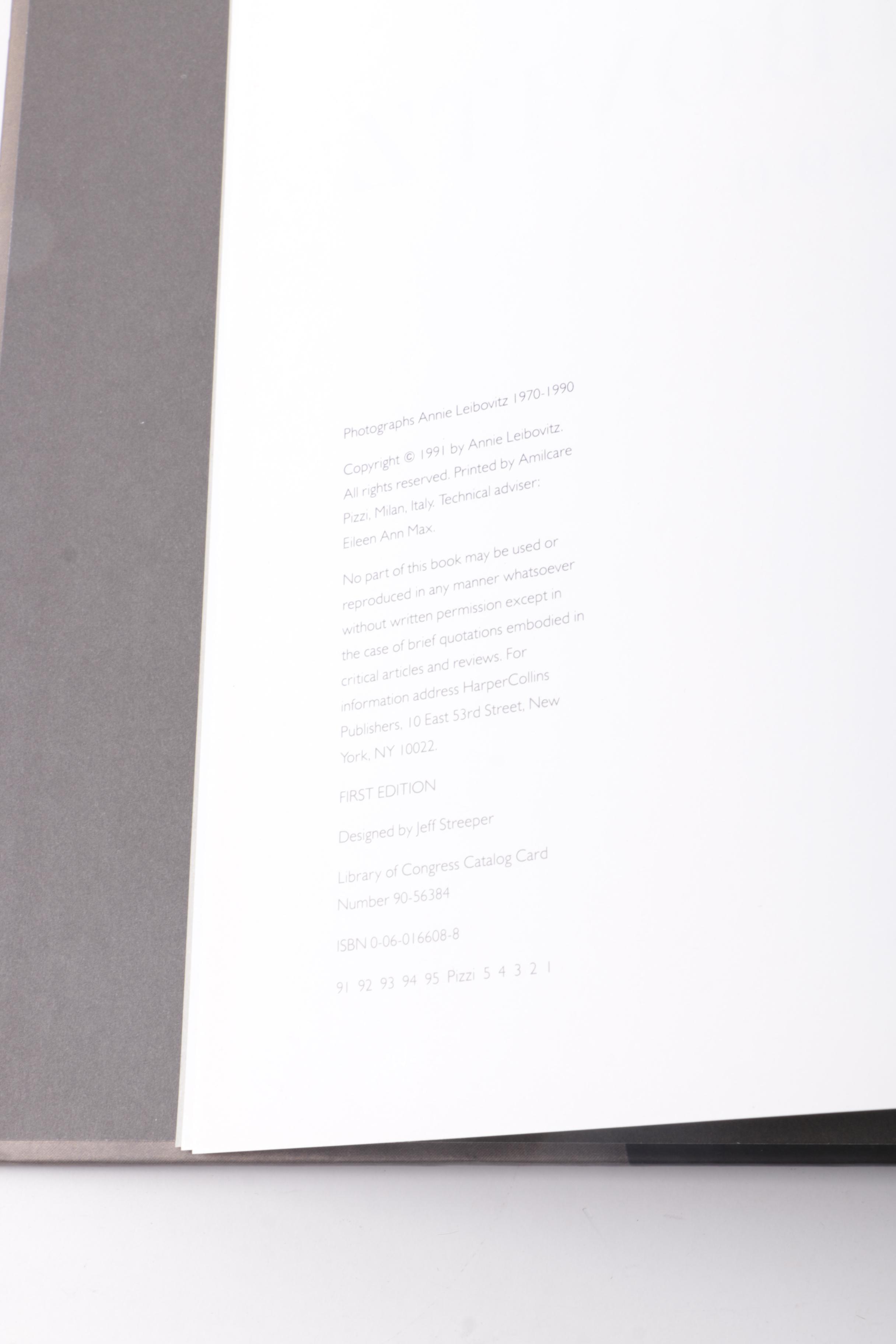 First Edition "The Photographs of Annie Leibovitz 1970-1990"