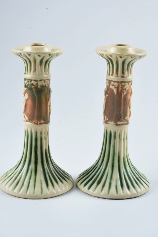 Roseville "Donatello" Candlesticks