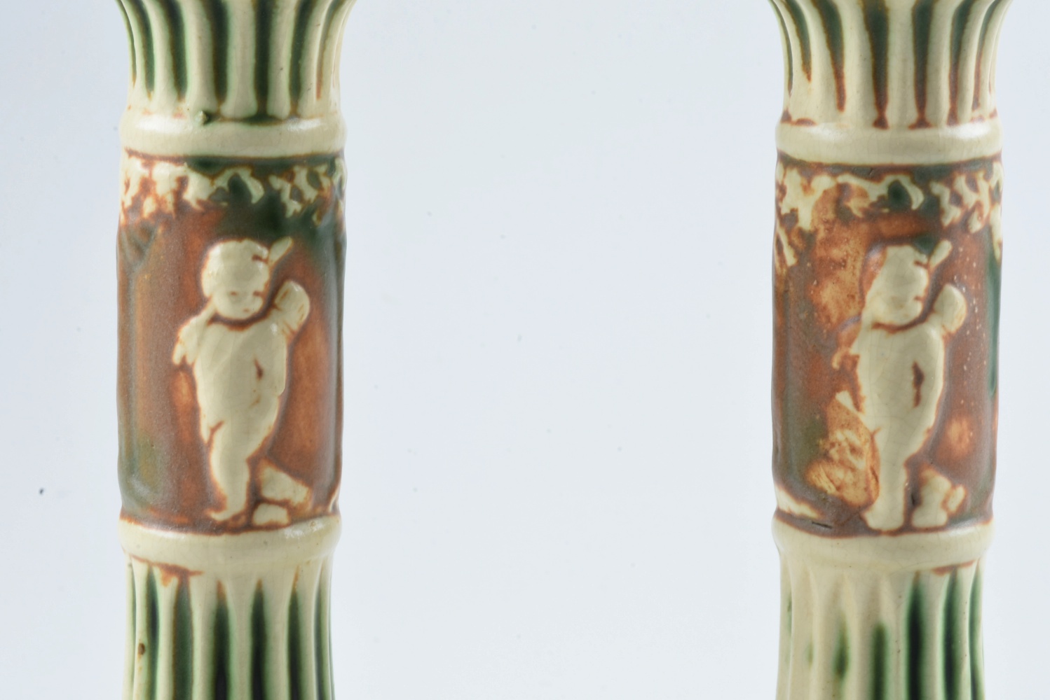 Roseville "Donatello" Candlesticks