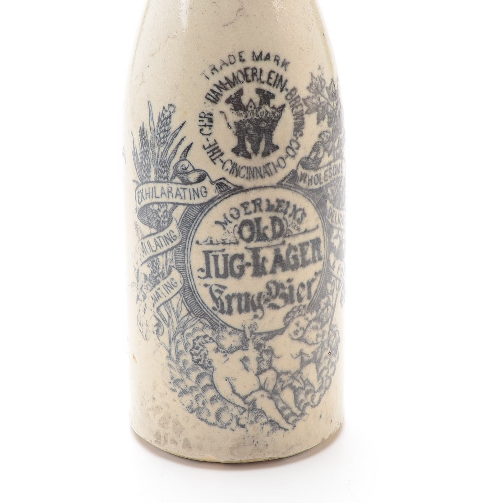 1894 Moerlein Old Jug Lager Stoneware Beer Bottle