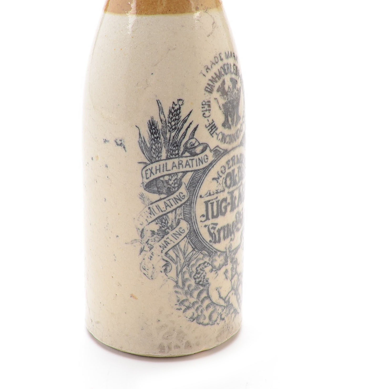 1894 Moerlein Old Jug Lager Stoneware Beer Bottle