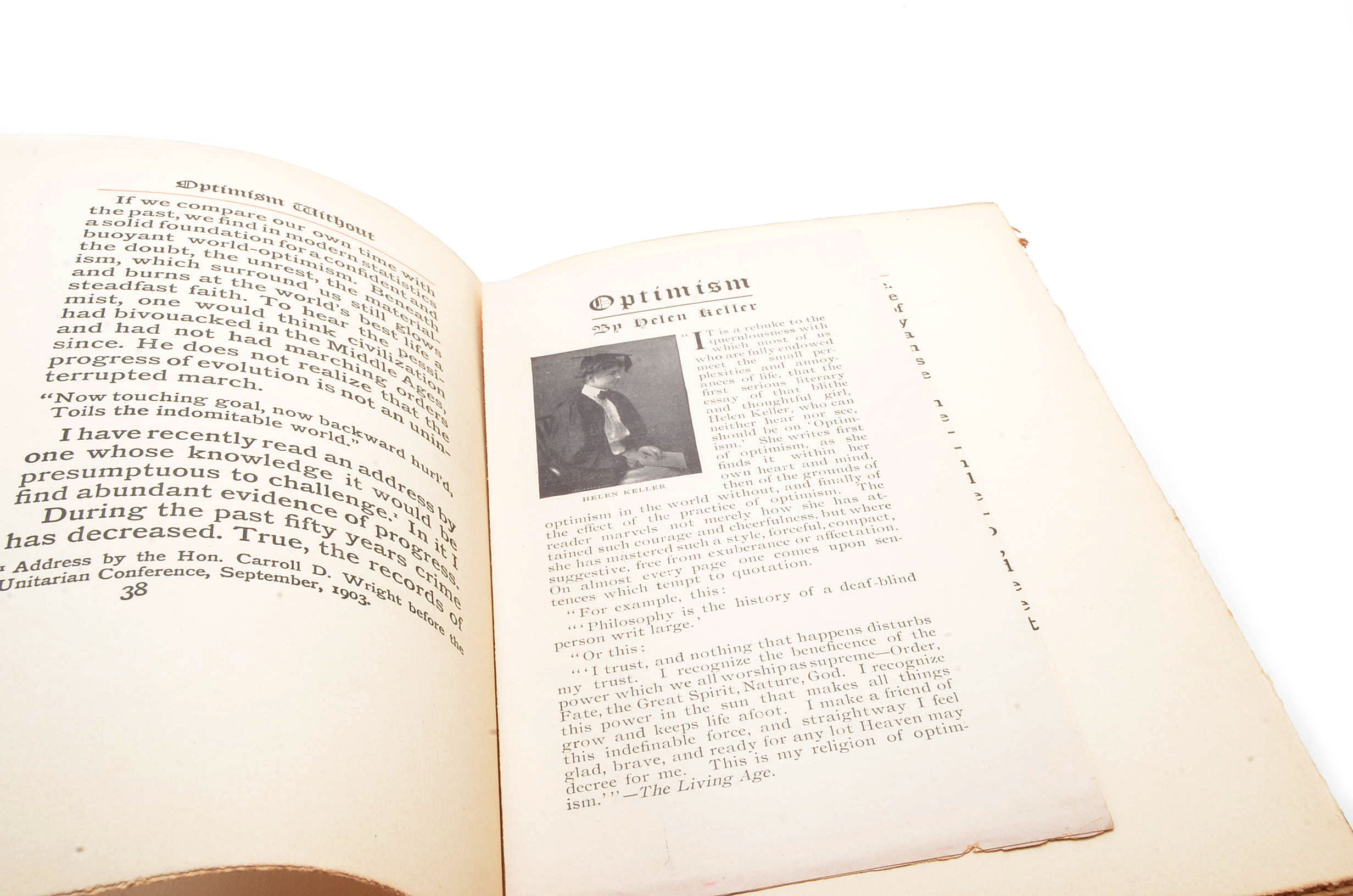 1903 First Edition "Optimism" By Helen Keller