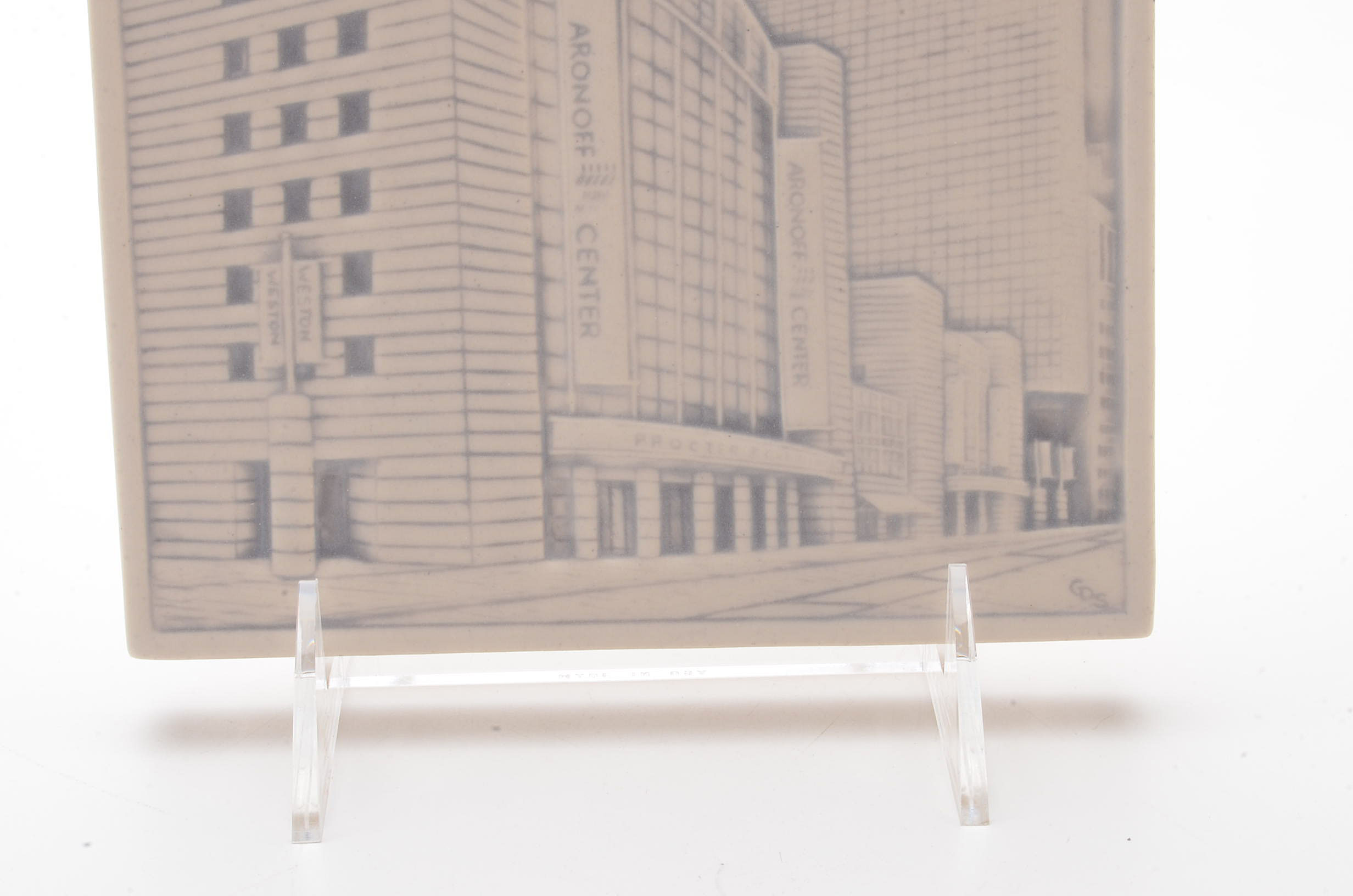 Rookwood Pottery 1st Edition Commemorative White "Aronoff"  Tile