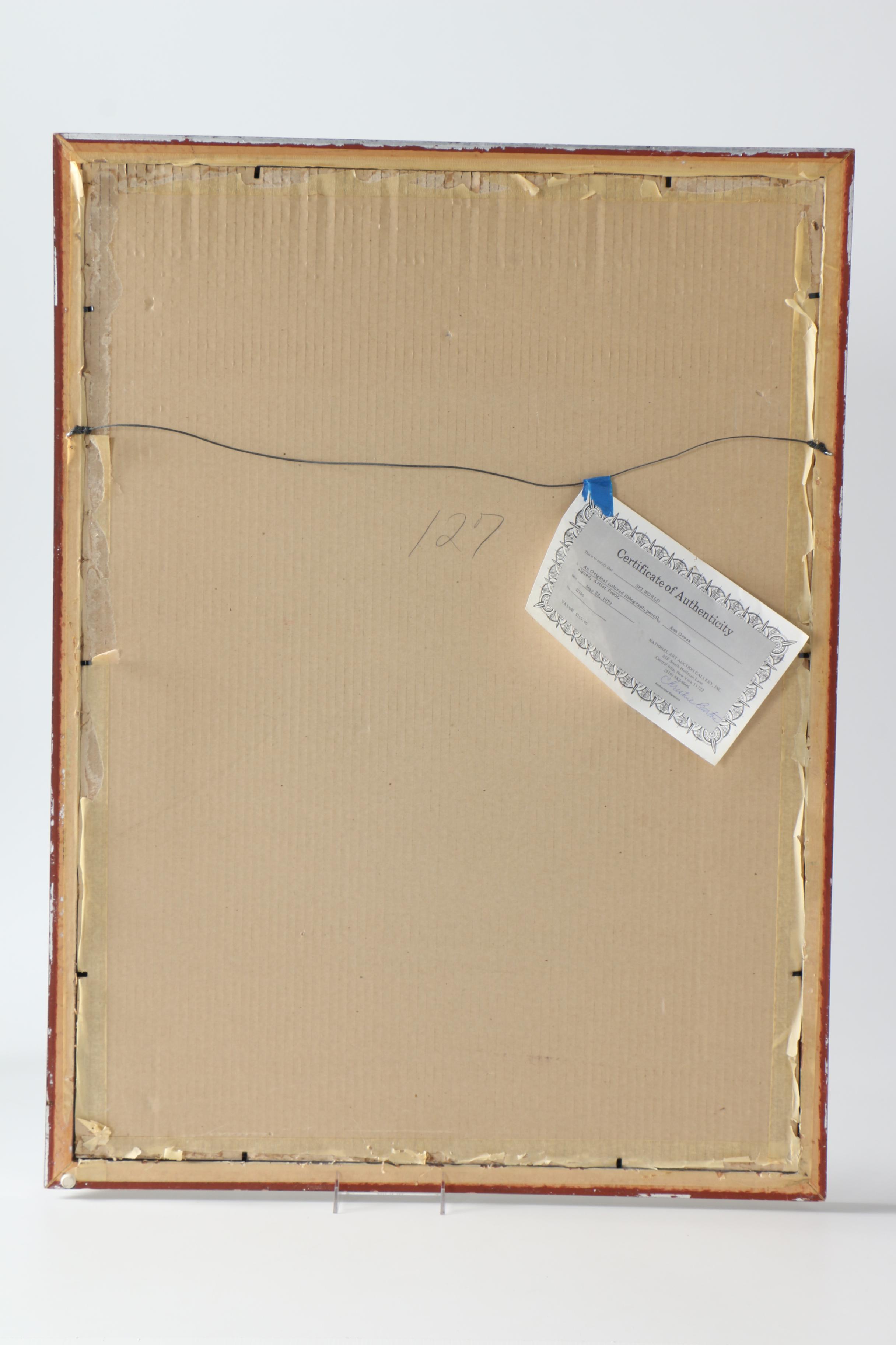 Lithograph on Paper After Ann Gross "Ski World"